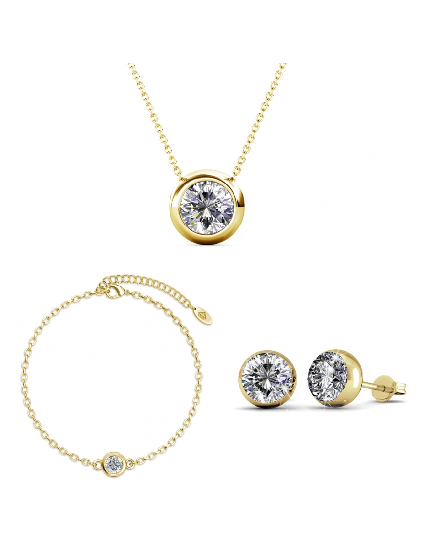 Thumbnail - Set Mond und Geburtsstein - Gold und Kristall