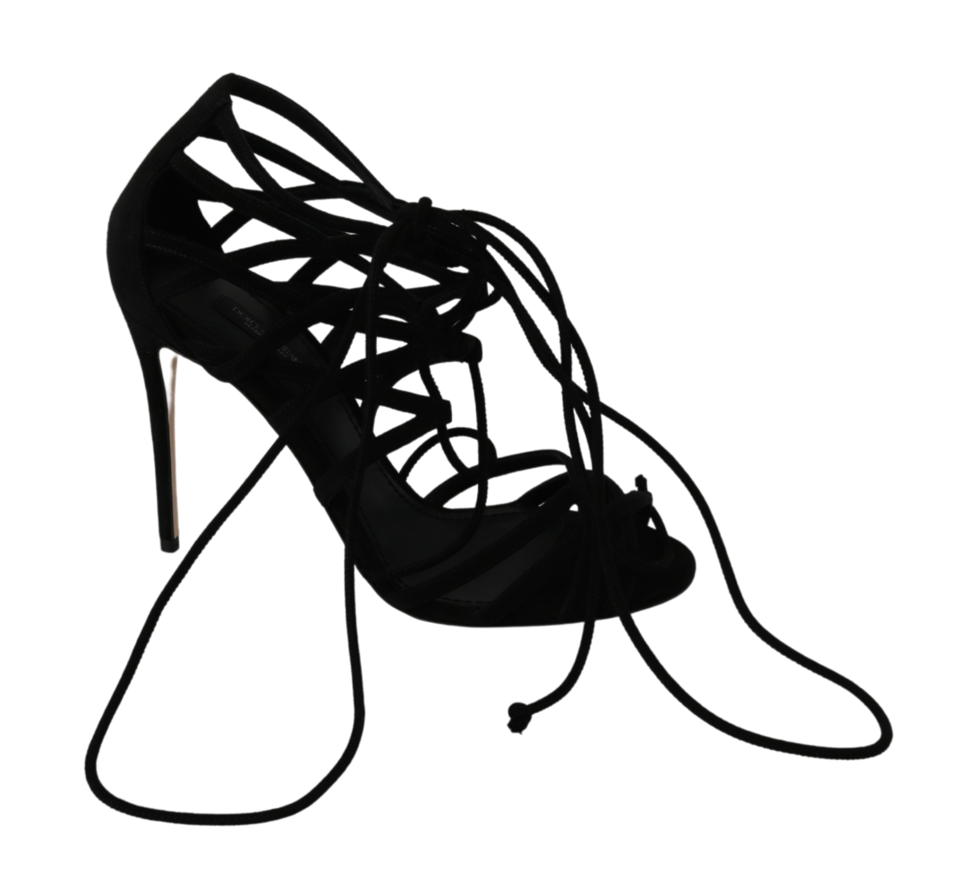 Dolce & Gabbana Womens Black Suede Strap Stilettos Shoes Sandals - Multicolour - Size 36 EU/IT
