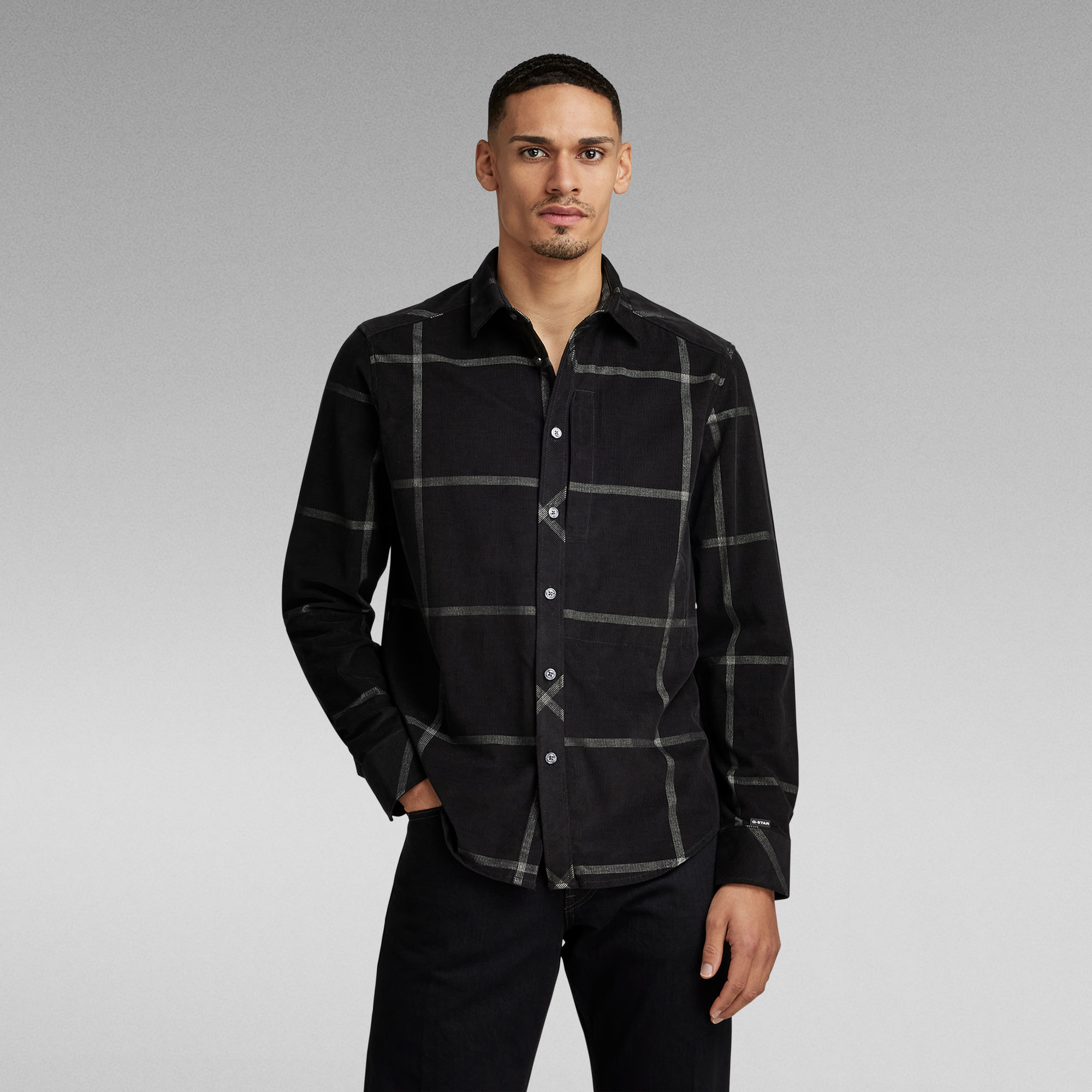 G Star Raw Mens G-Star RAW Stalt 2.0 Regular Shirt - Black Cotton - Size Medium