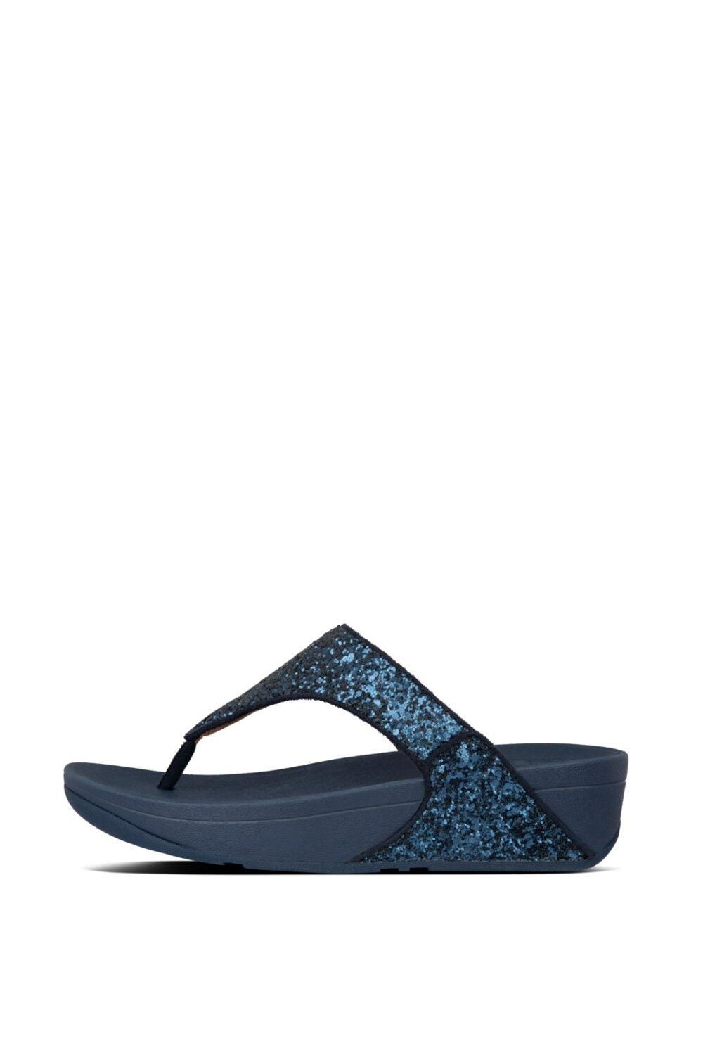 Fitflop Womens Lulu Glitter Toe-thong Midnight Navy – Size UK 3