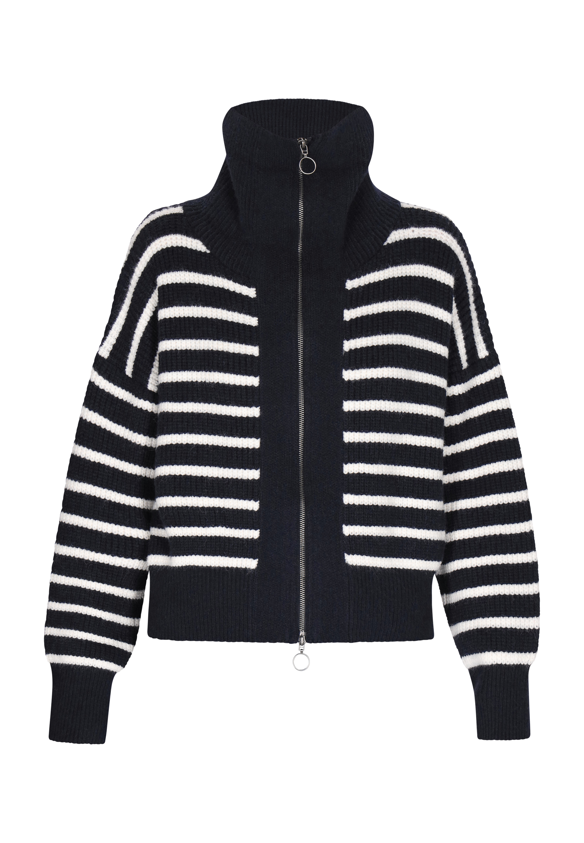 Thumbnail - Dreimaster Cardigan Damen Marine Wollweiss