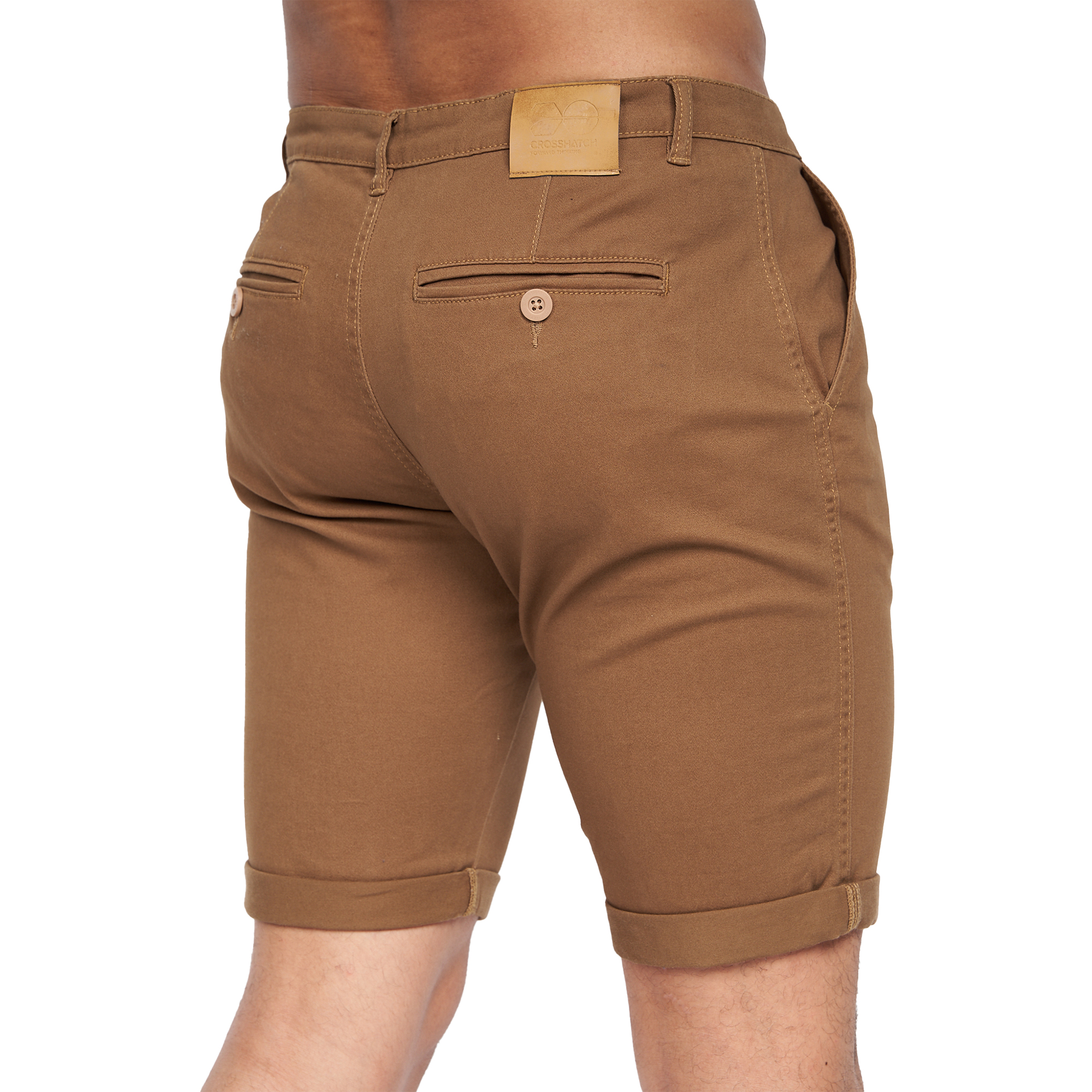 Crosshatch Sinwood Chino Shorts för män (Kanel) herr – bild 2