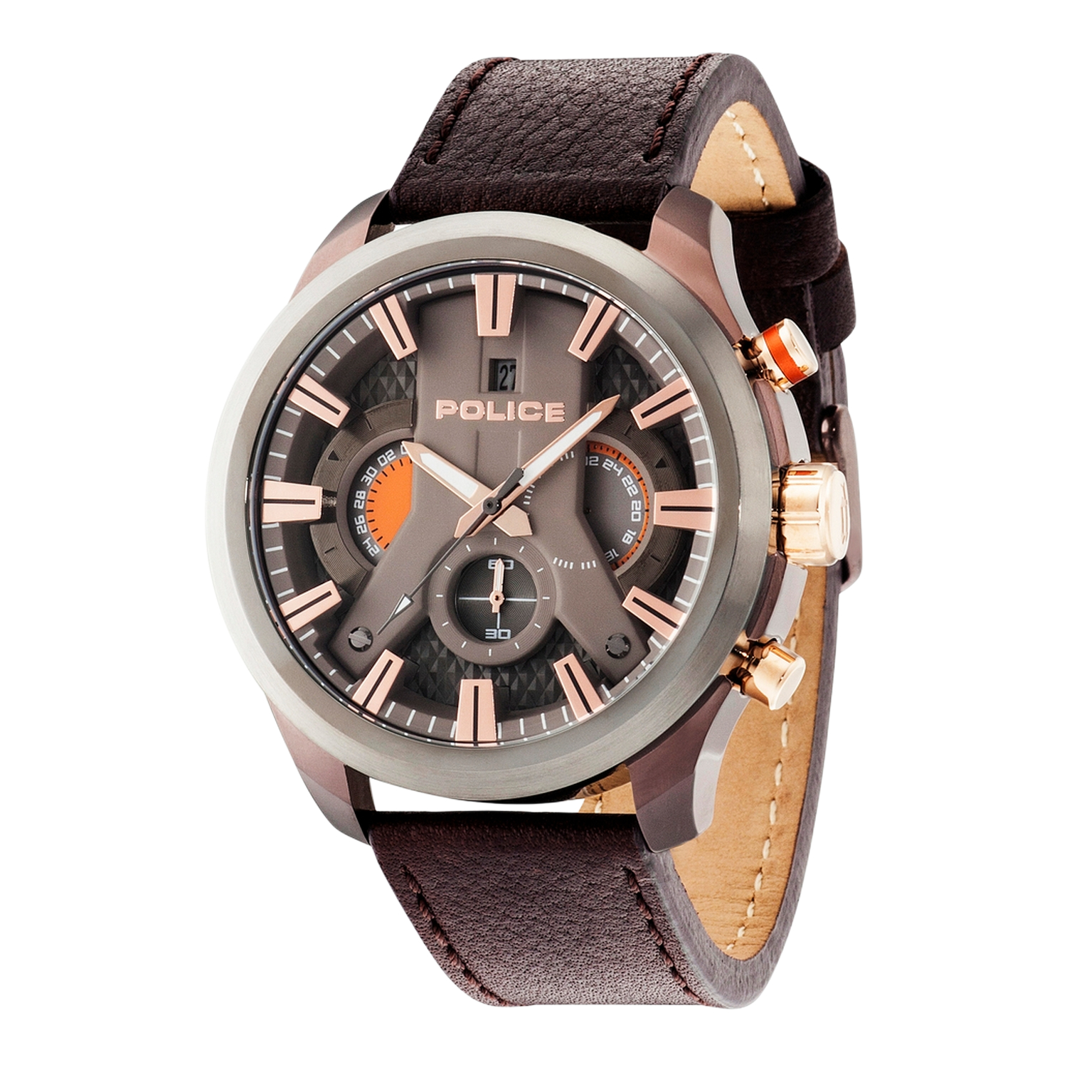 Thumbnail - Police Herrenuhr Quartz Braun