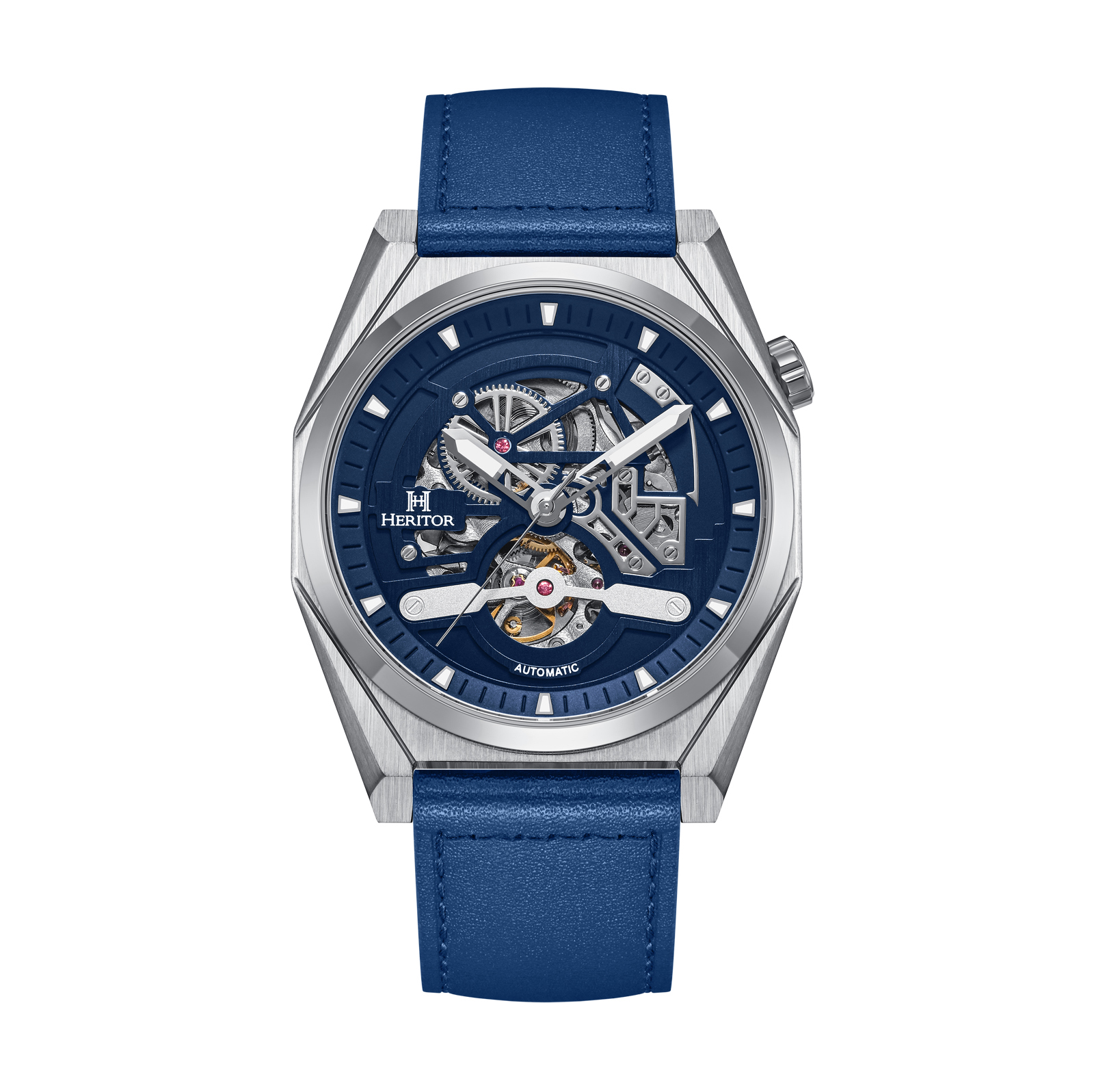 Thumbnail - Montre automatique Heritor Amadeus semi-squelette avec bracelet en cuir