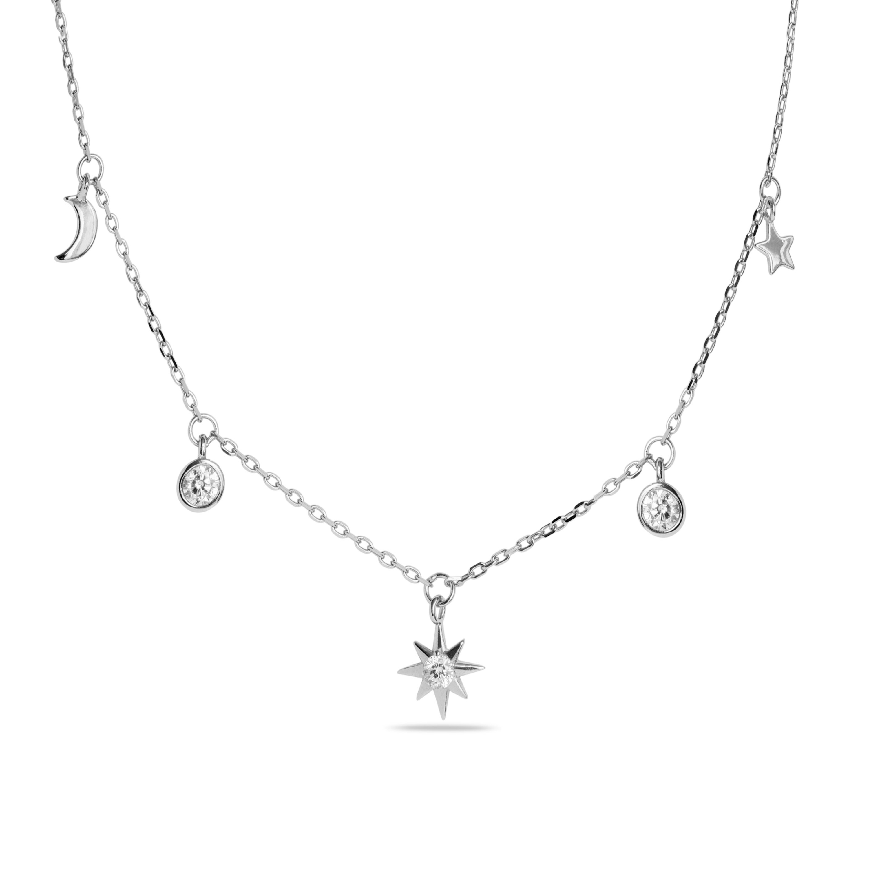 Luxenter Halsband Luxenter oyazia tillverkat av 925 sterling silver och glänsande rodiumpläterad zirkonia