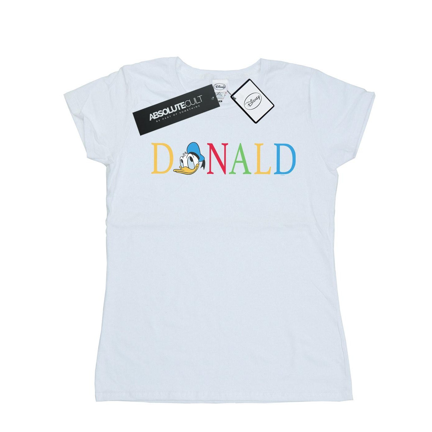 Thumbnail - Disney - "Donald Duck Letters" T-Shirt für Damen (Weiß)