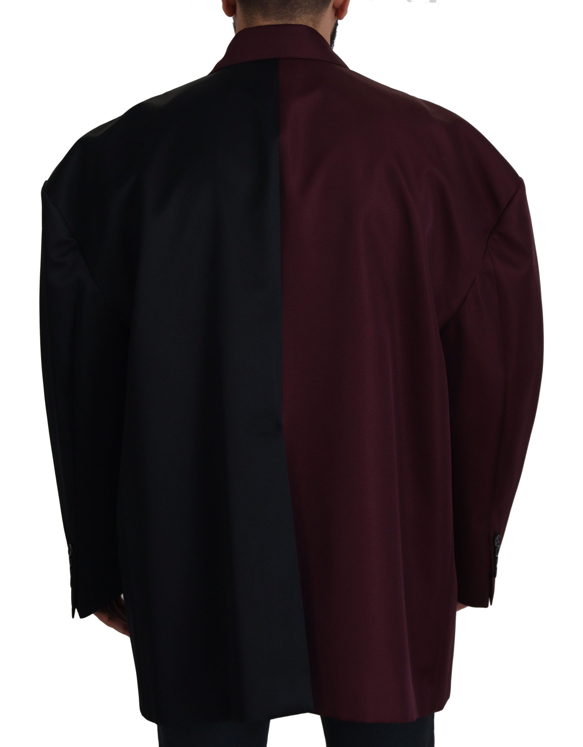 Dolce&Gabbana Bordeaux Polyestermix Dubbelknäppt Herrjacka – bild 2