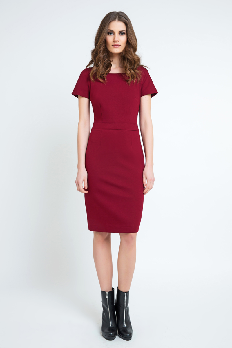 Bordeaux Aansluitende Cap Sleeve Jurk