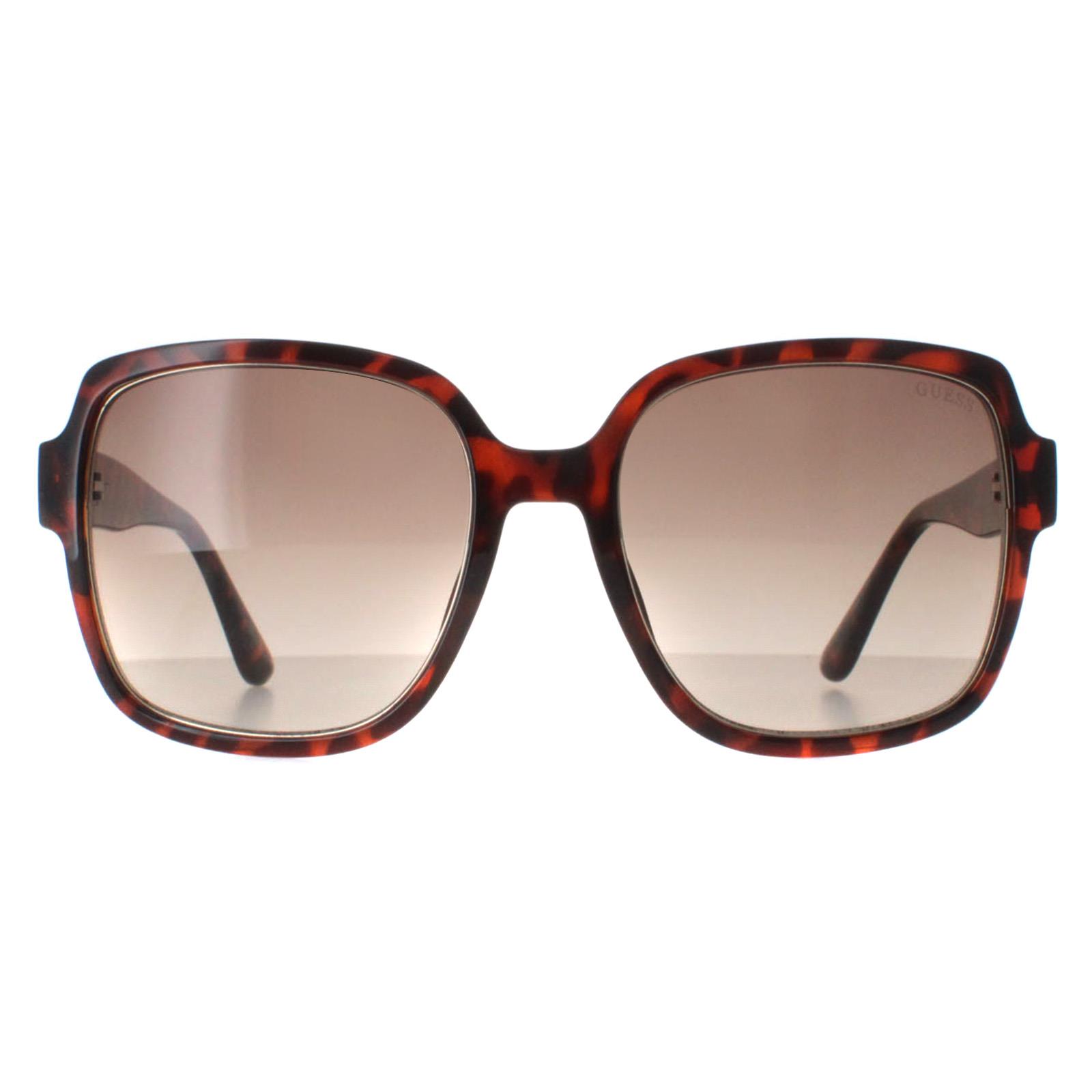 Guess Square Womens Dark Havana Brown Gradient GF6180 - One Size