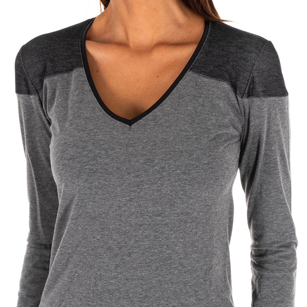 Rossoporpora V-ringad långärmad outdoor t-shirt för kvinnor DB756 dam – bild 2