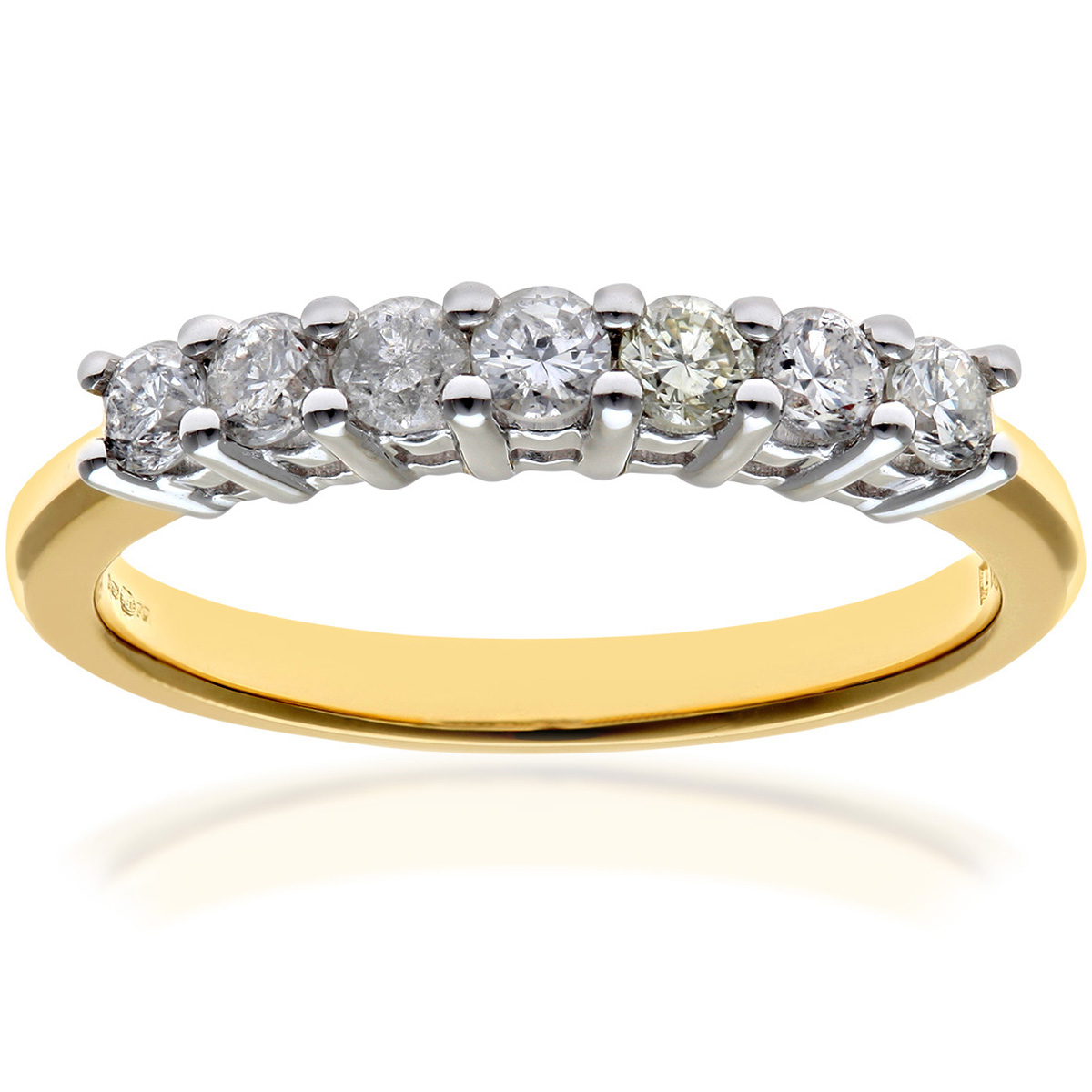 Diamant L’Eternel Womens Eternity Ring, 18ct Yellow Gold IJ/I Round Brilliant Certified Diamond 0.50ct Weight – Size J