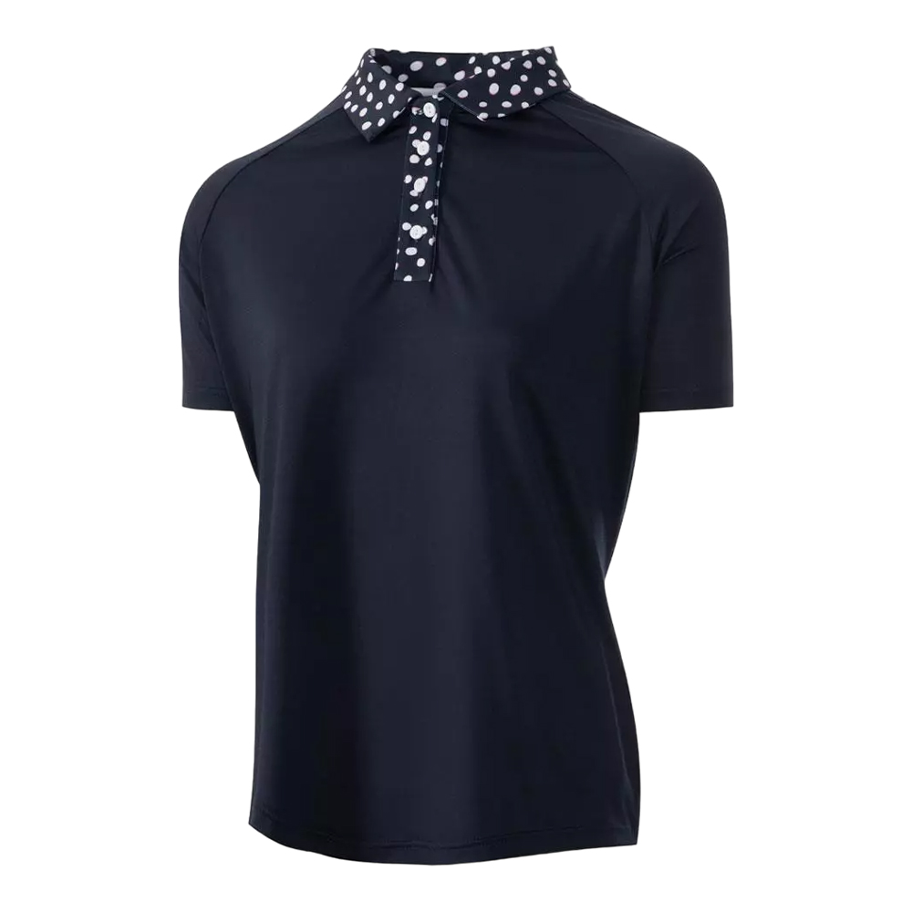 Island Green Womens/Ladies Printed Raglan Golf Polo Shirt (Navy/White) - Size Medium