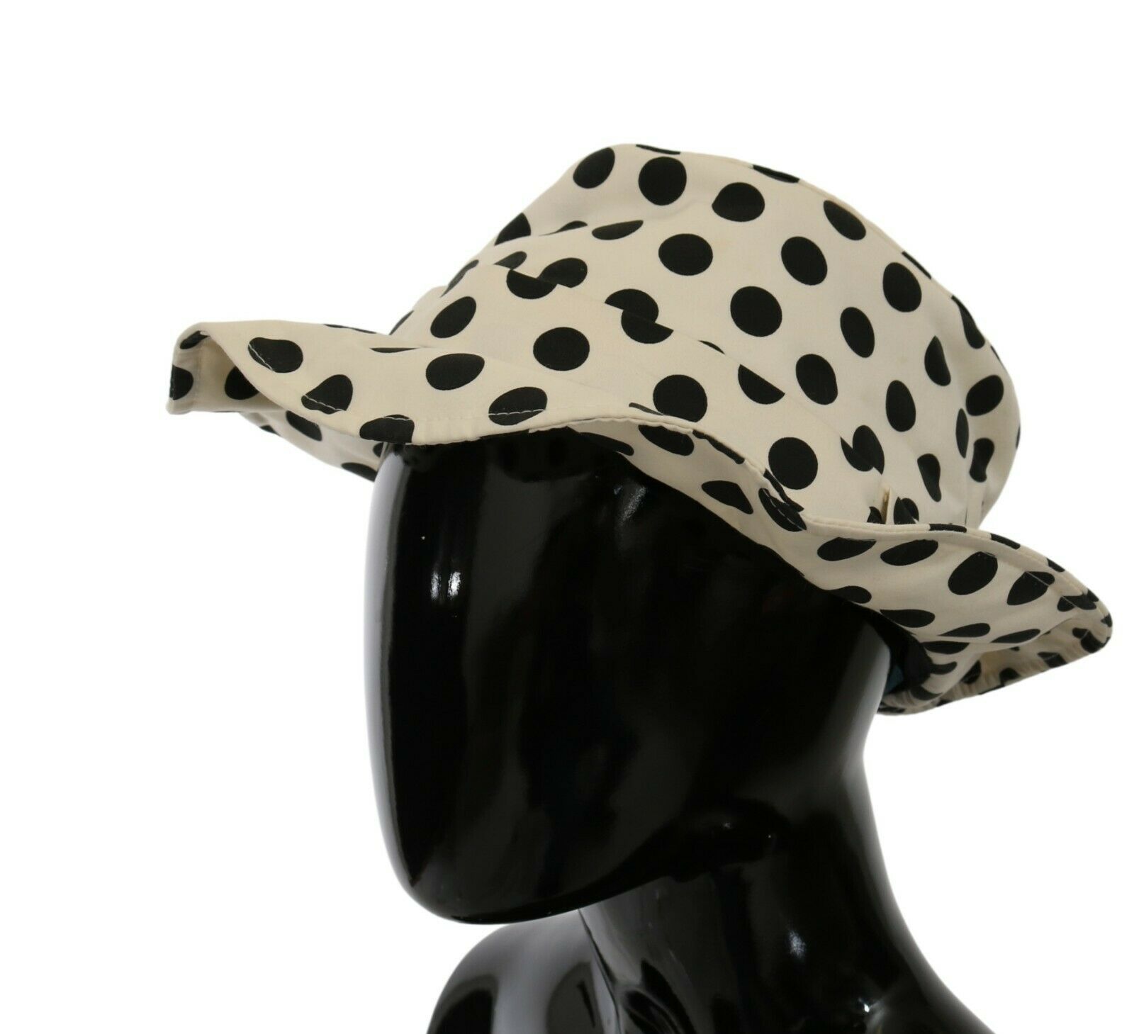 Dolce&Gabbana Damers Vita 100% Bomull Prickig Design Trilby Hatt – bild 2