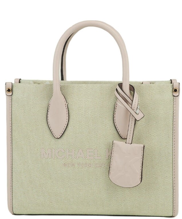 Thumbnail - Michael Kors Damen Mirella Kleine Puderrosa Canvas Shopper Crossbody Handtasche
