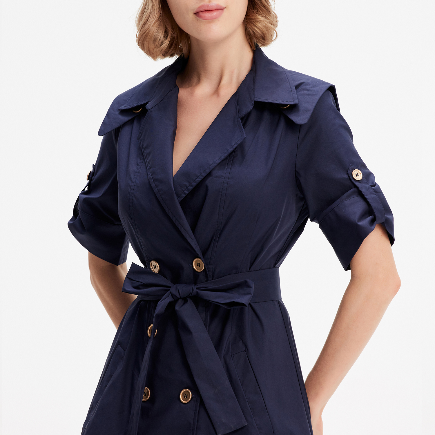 Smart & Joy Klänning med trenchcoat i bomull dam – bild 2