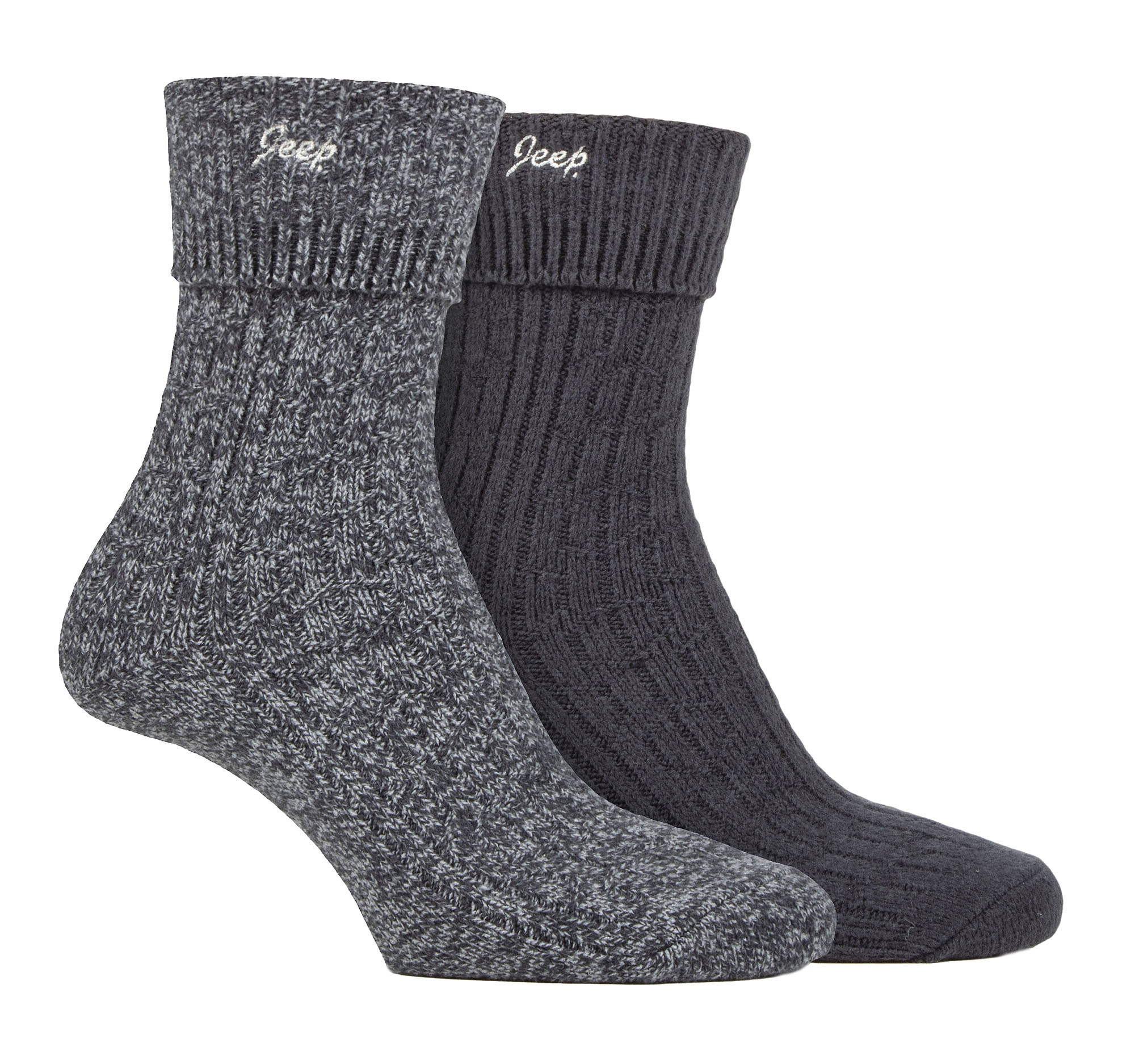 Thumbnail - Damen Turn Cuff Socken | Jeep | Walking Boot Socken Frauen, Komfortable Performance Polyester Socken - Charcoal / Slate
