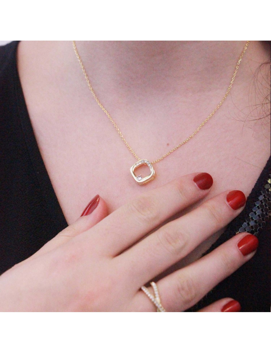 MYC Paris Pendentifs Adelise Doré och Cristal halsband dam – bild 2