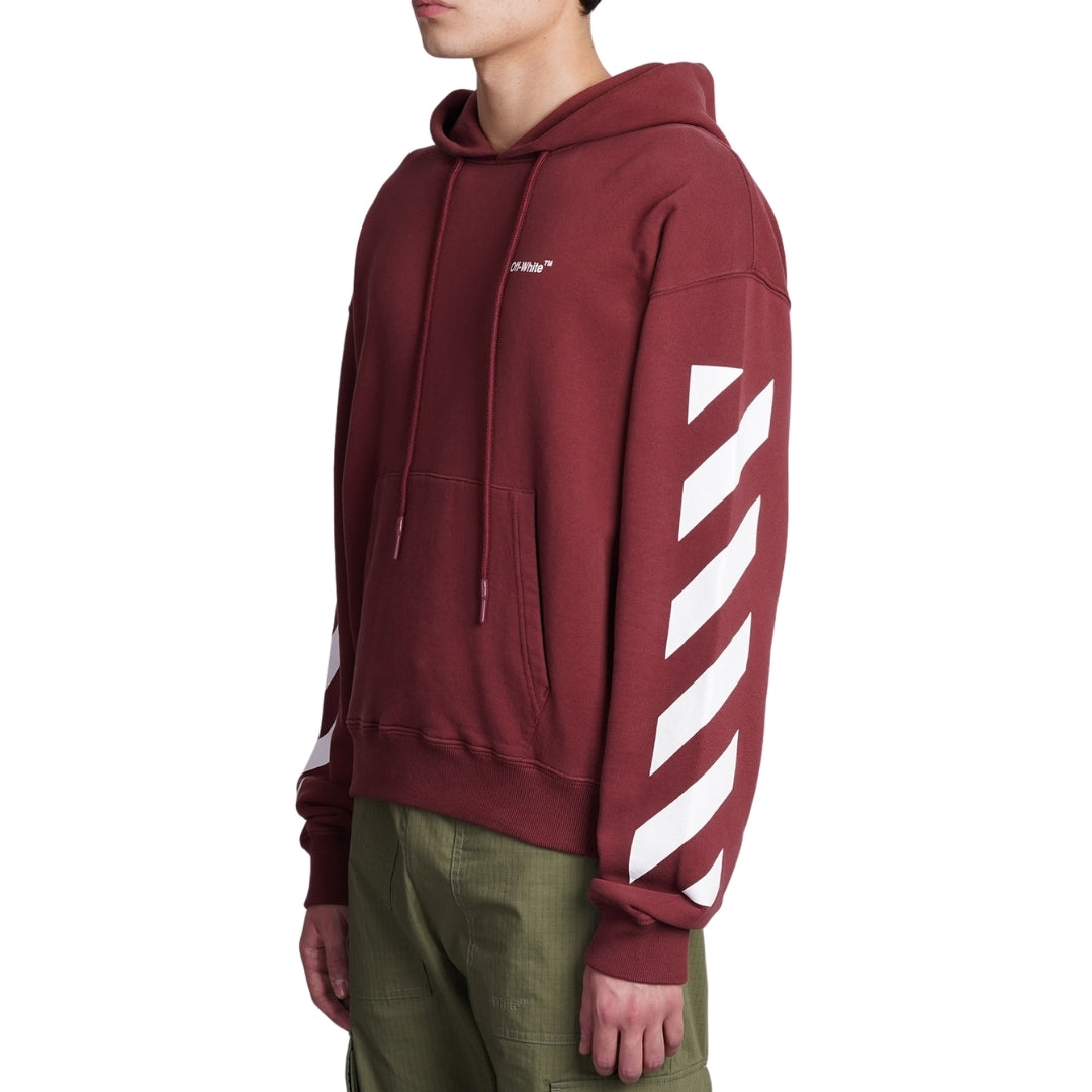 Diag Helvetica Over Burgundy Hoodie 2