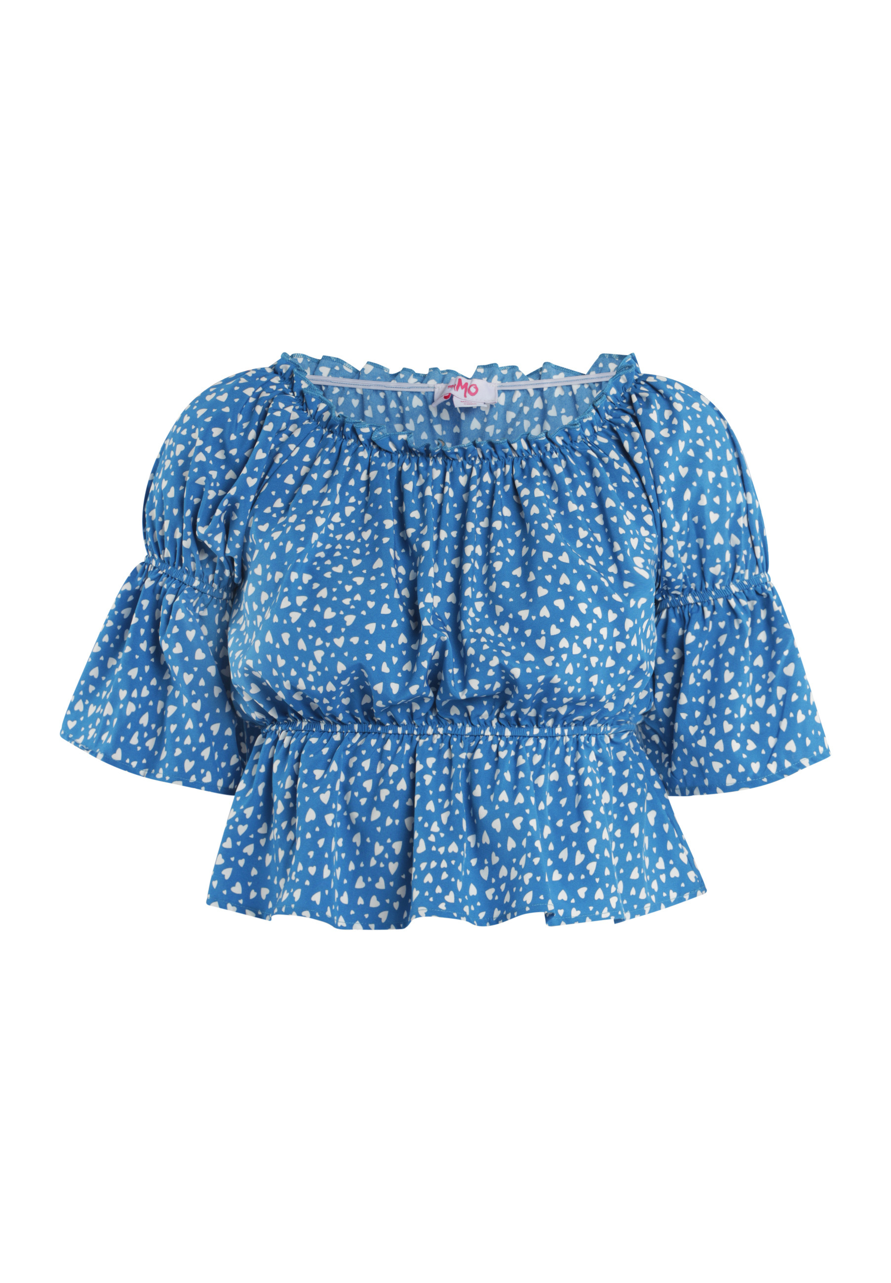 Thumbnail - Mymo Bluse mit Herzchenprint Damen blau