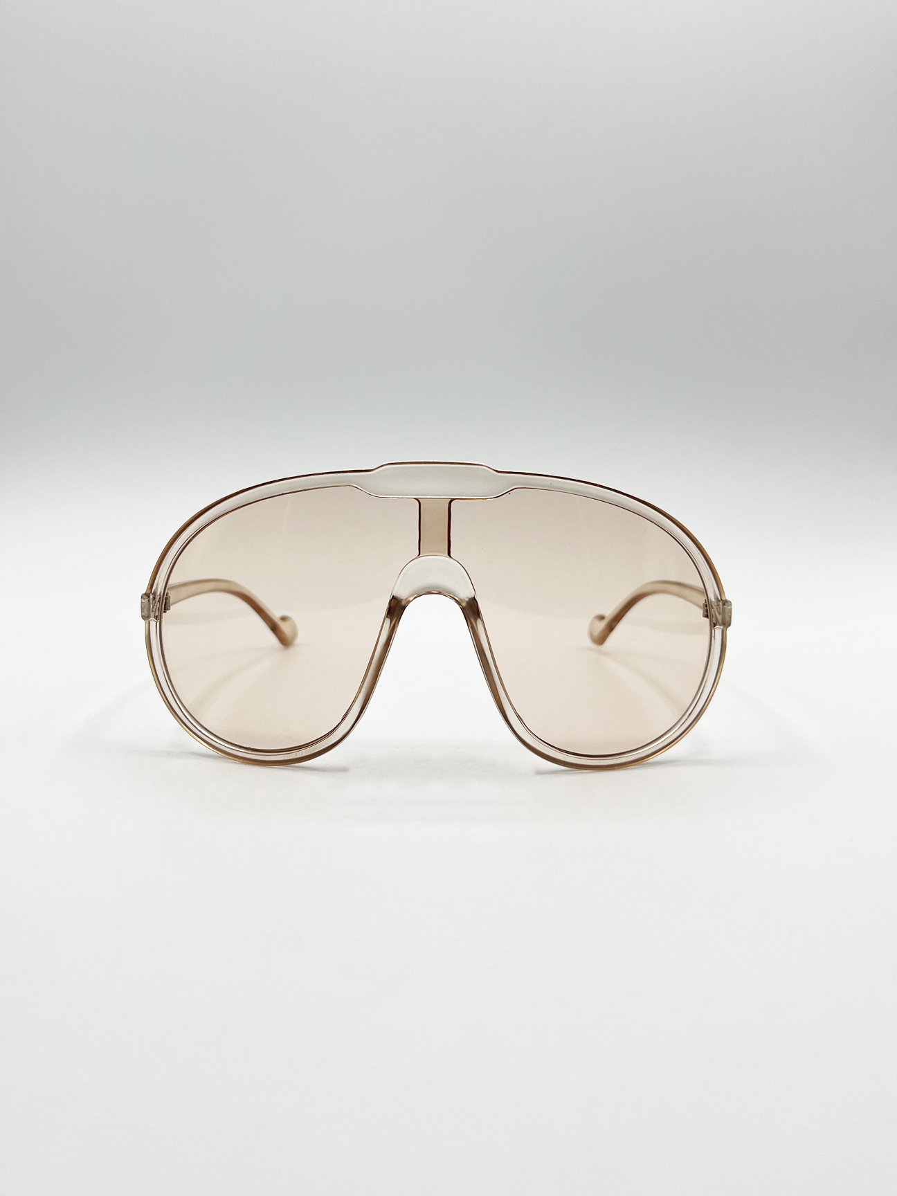 Svnx Unisex Natural Wave Mask Sunglasses In Champagne In - Image 2