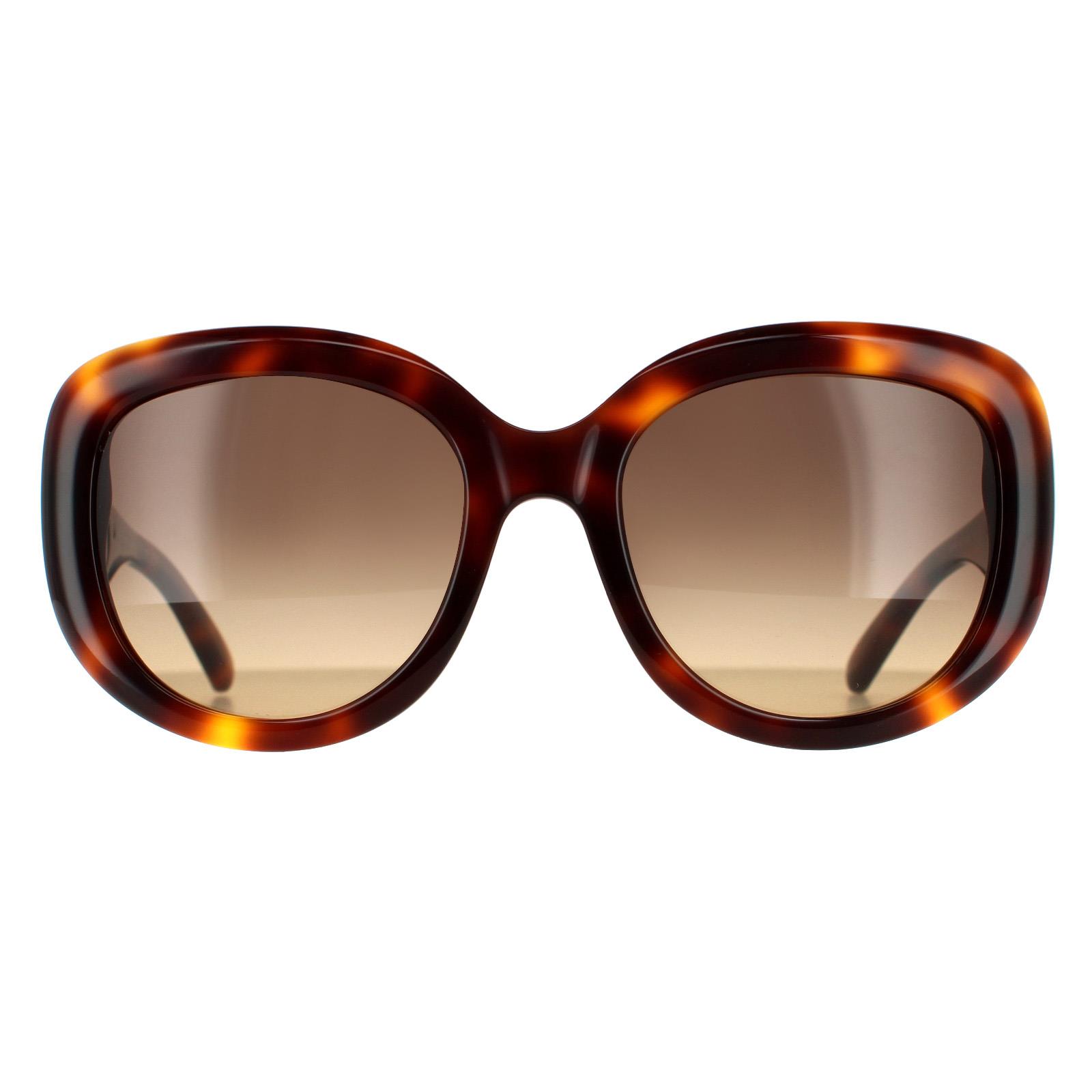 Salvatore Ferragamo Oval Womens Tortoise Brown Gradient Sunglasses - One Size