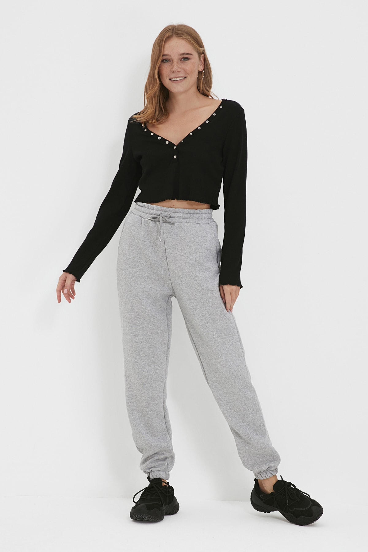 Trendyol Dam Högmidjade Jogger Byxor – bild 2
