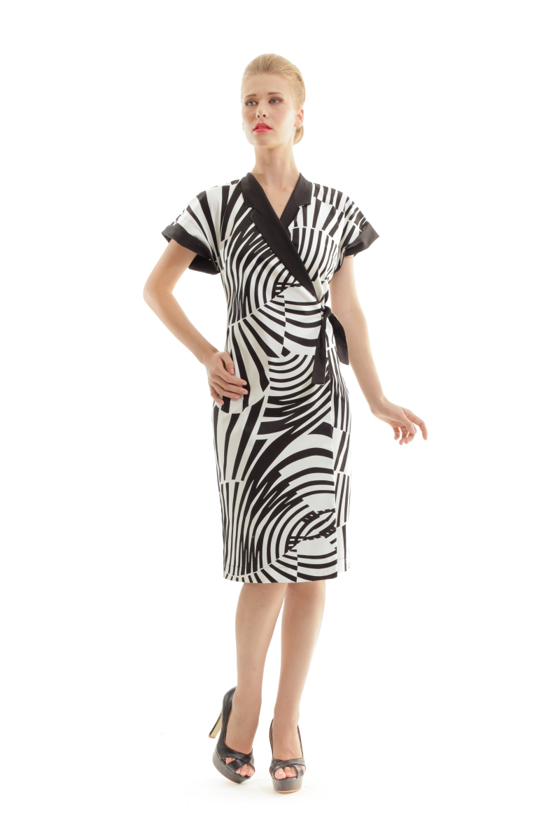 Thumbnail - Crossover-Kleid mit Zebramuster