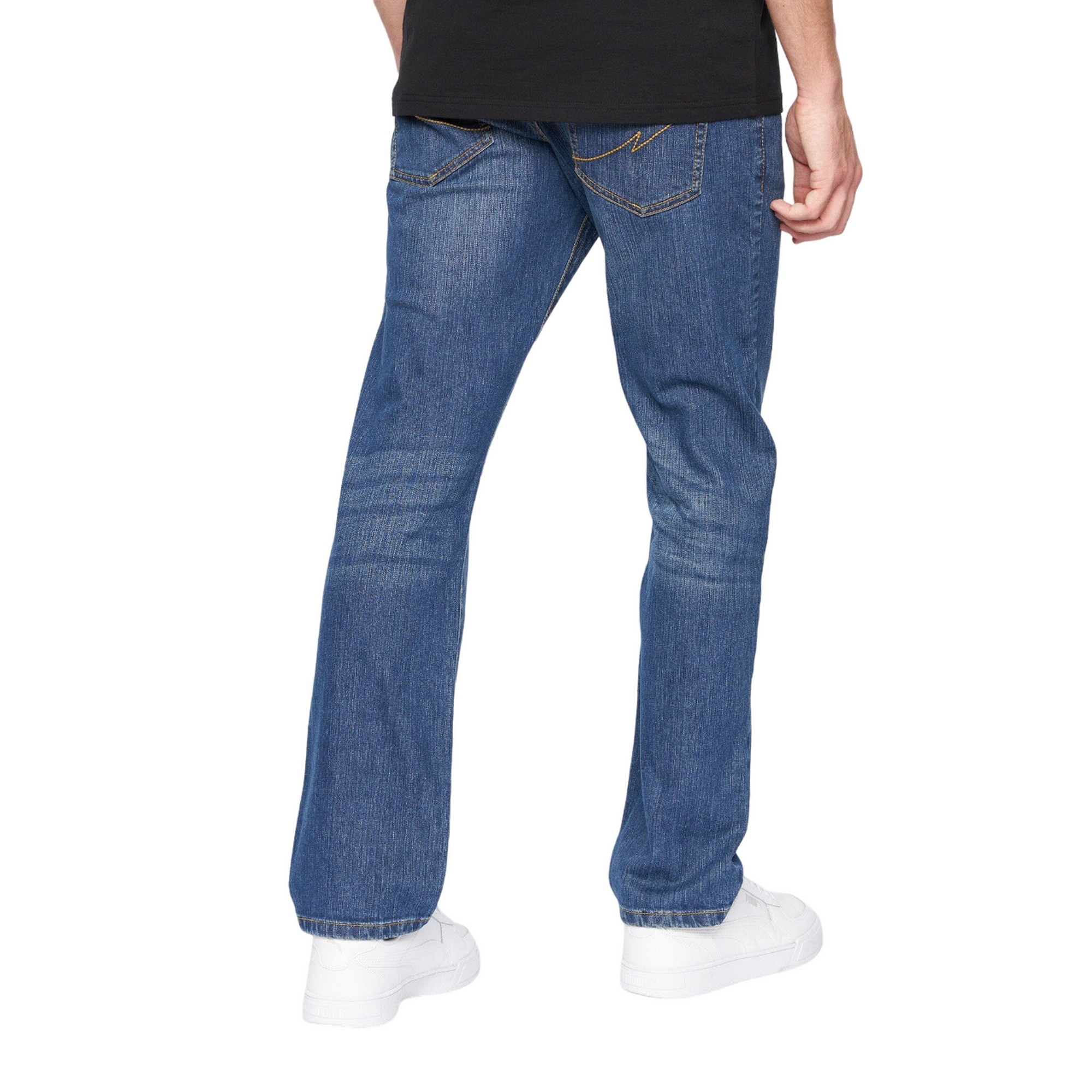 Crosshatch Mens Bandol Straight Leg Jeans (Stone Wash) herr – bild 2