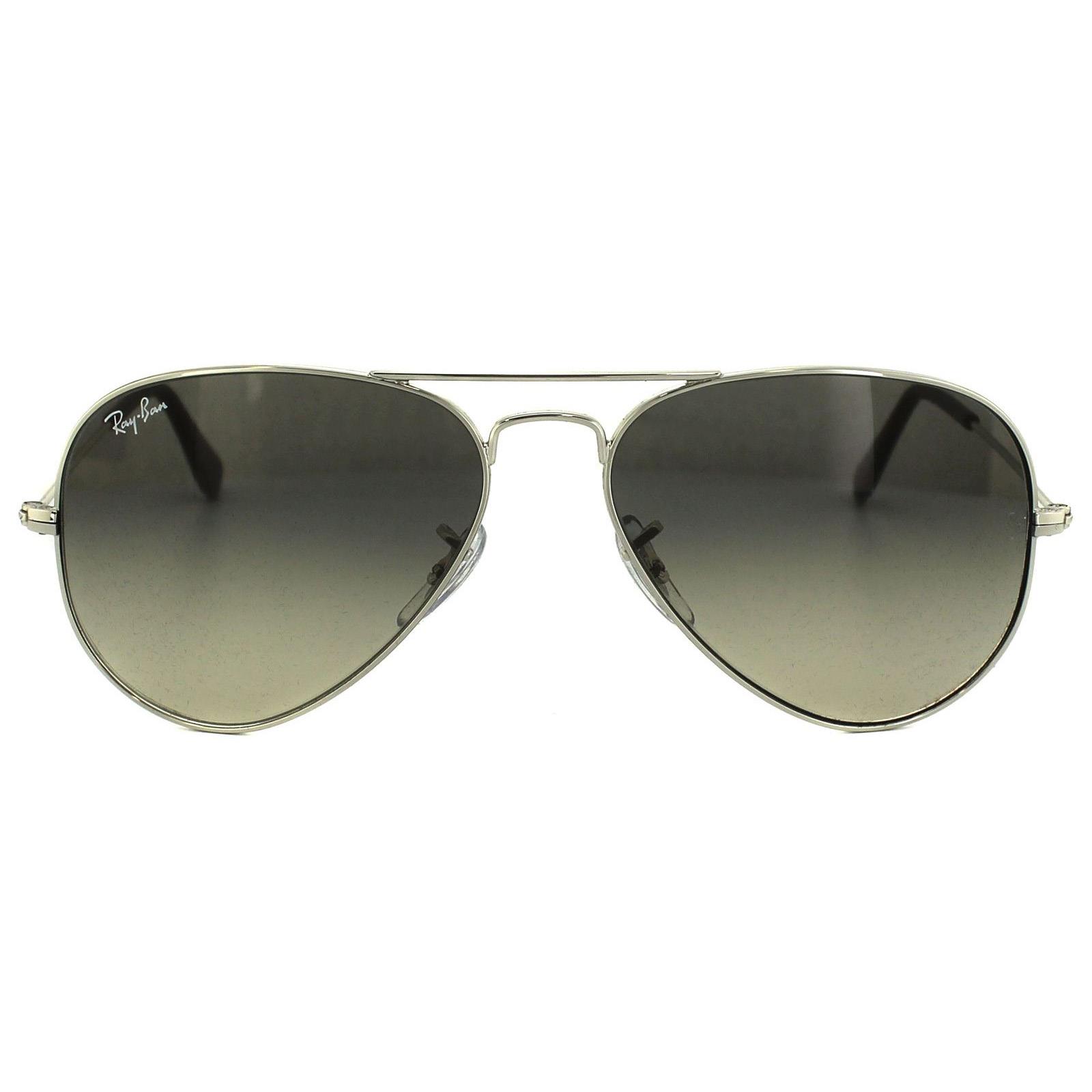 Ray-Ban Unisex Sunglasses Aviator 3025 003/32 Silver Grey Gradient 55mm Metal - One Size