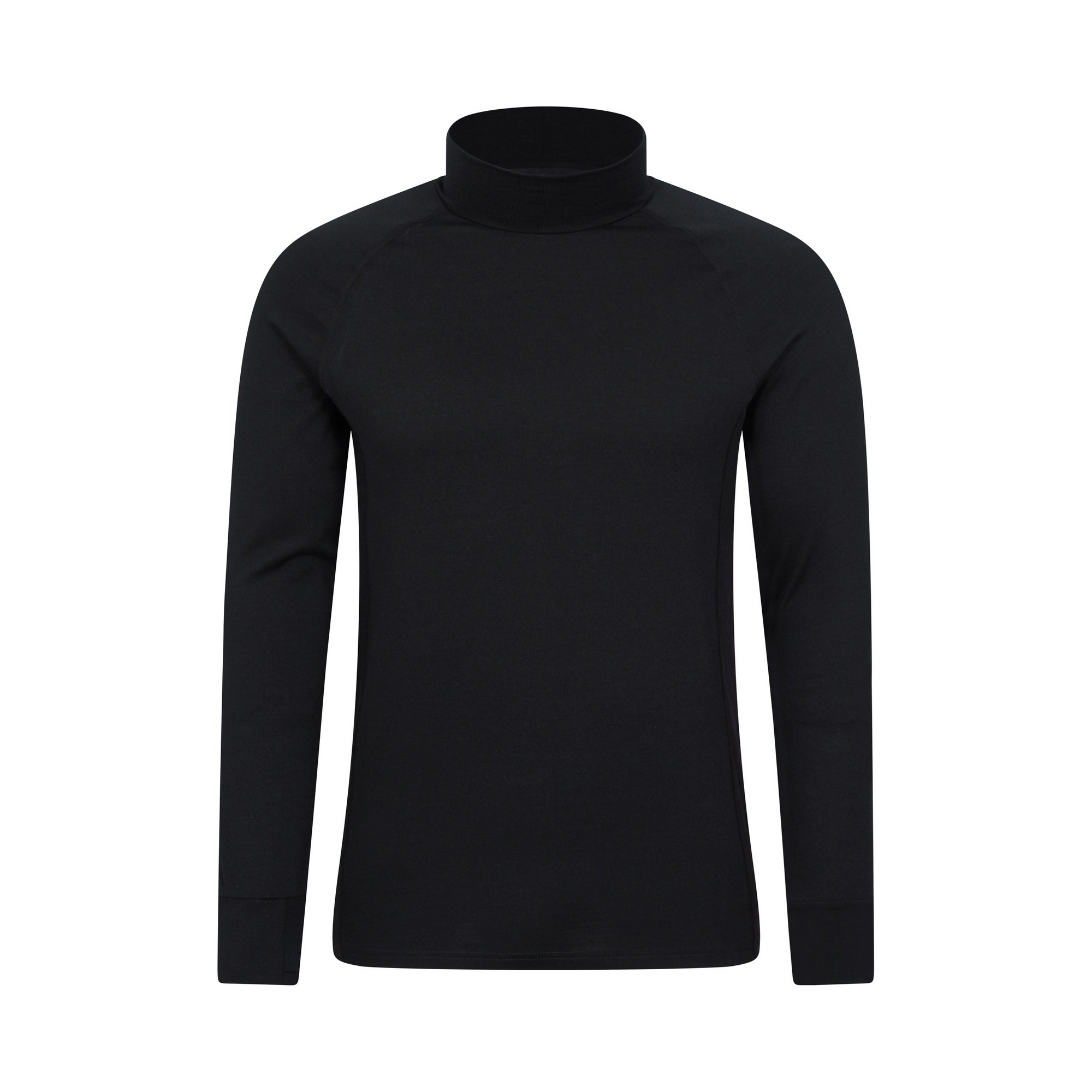 Thumbnail - Mountain Warehouse Herren Summit Merino Wolle Funnel Neck Thermo-Oberteil (Schwarz)
