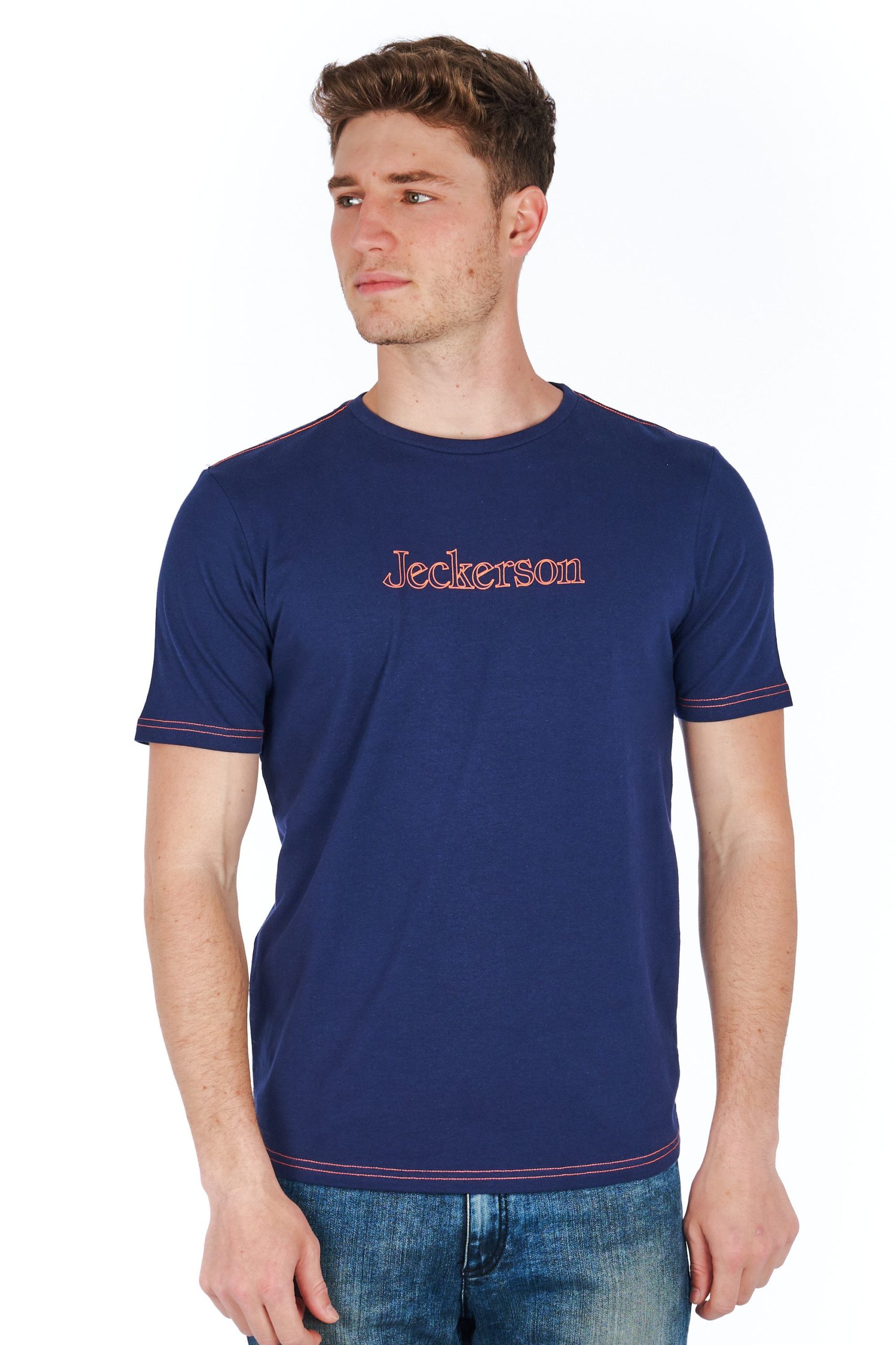 Thumbnail - Blaues Baumwoll-T-Shirt