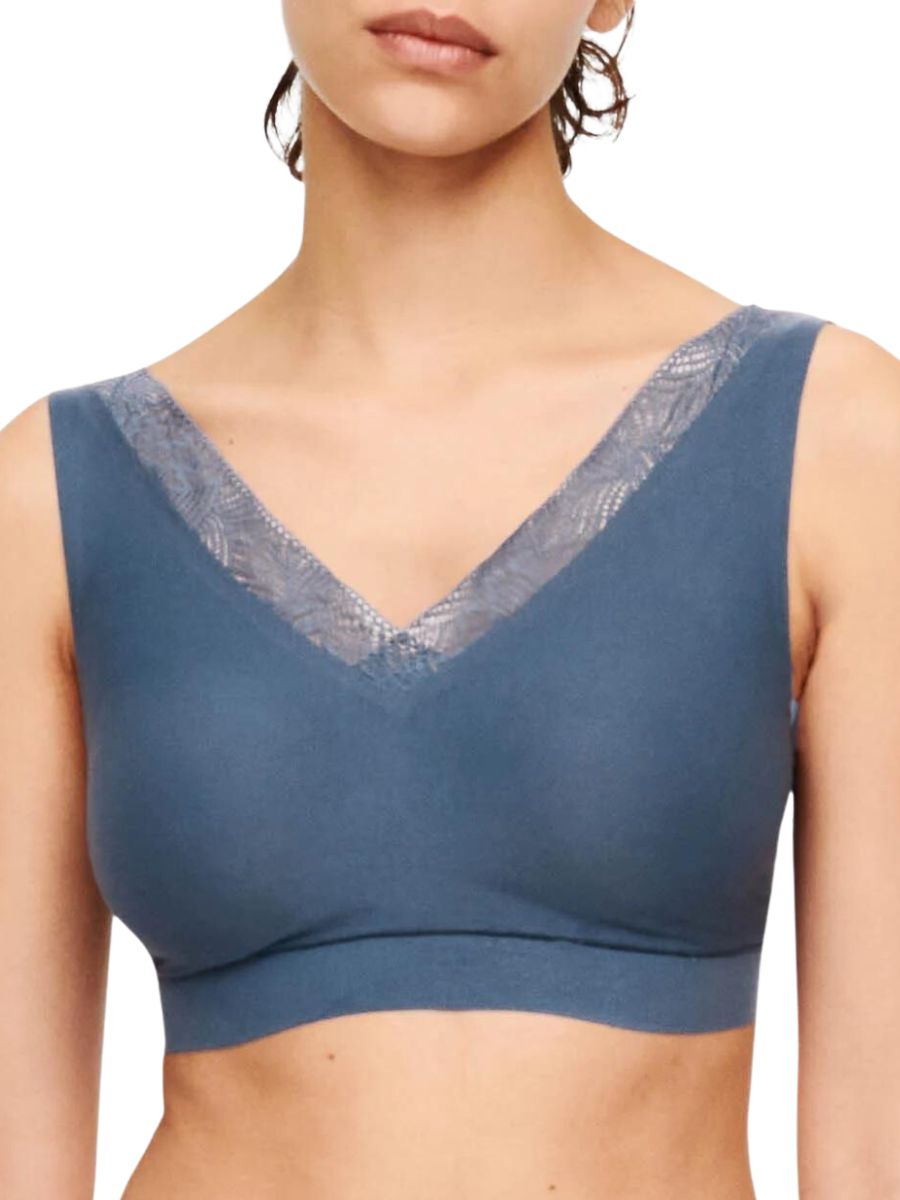 Chantelle Womens SoftStretch Wire Free Bra - Blue Polyamide - Size Xl/2XL
