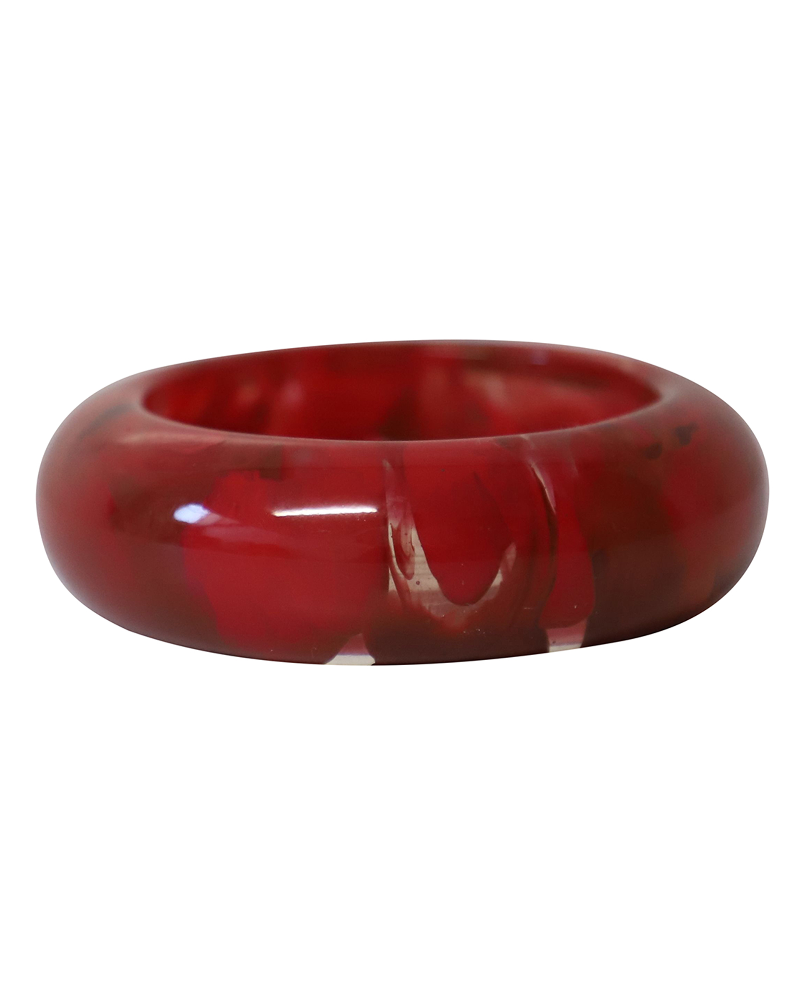 Lanvin Marmorresin Armband i Röd och Svart Plast