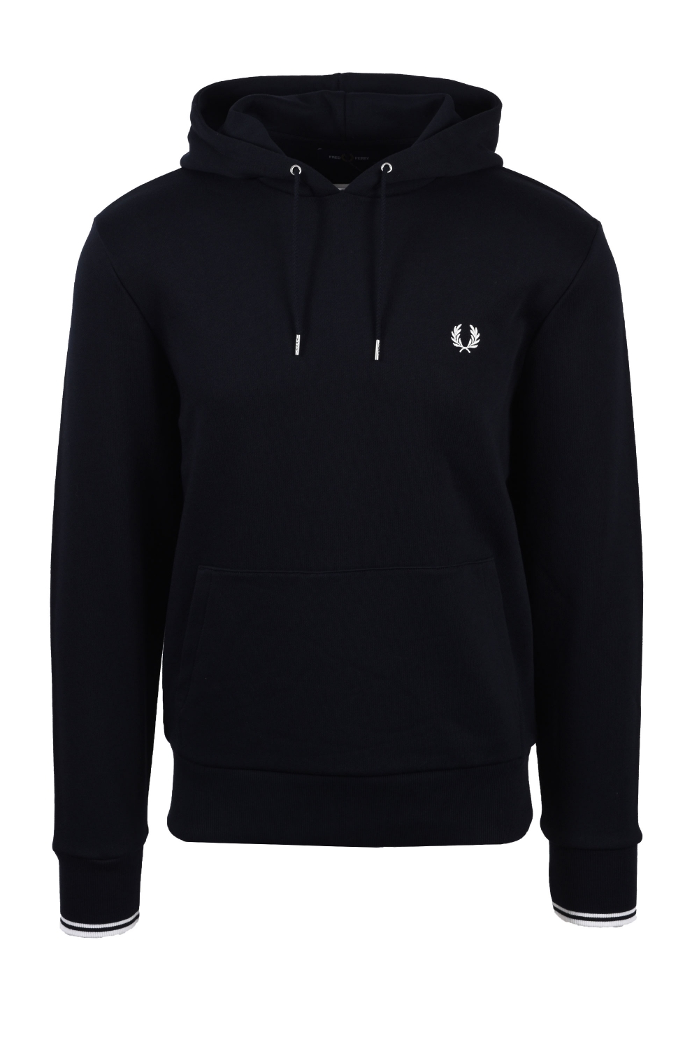 Fred Perry Mens Tipped Hooded Sweatshirt Navy Cotton - Size Large
