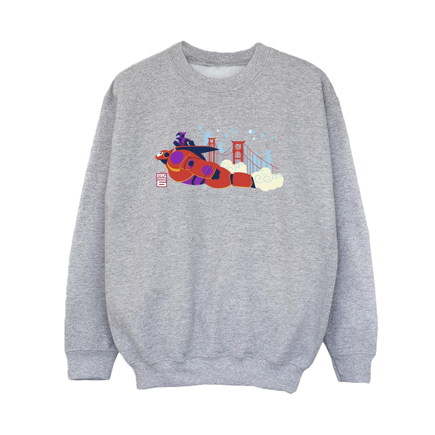 Disney - "Big Hero 6 Baymax Hiro Bridge" Sweatshirt für Jungen (Grau)