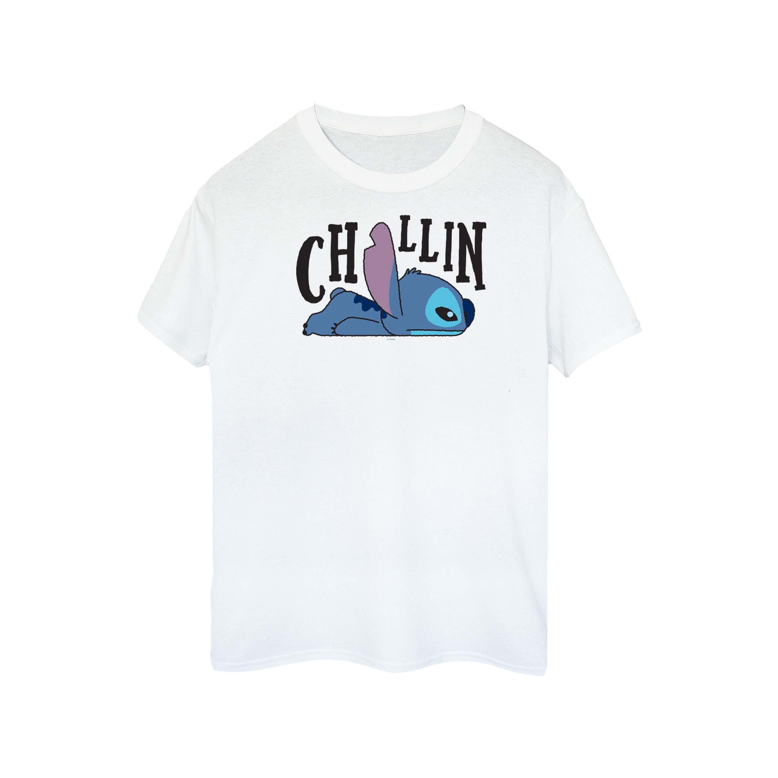 Thumbnail - Disney - "Lilo And Stitch Chillin" T-Shirt für Damen (Weiß)