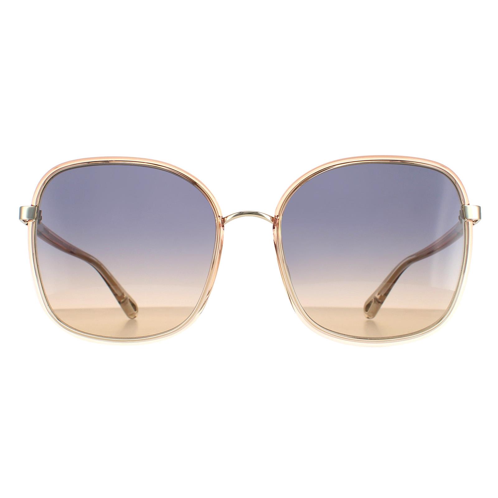 Chloe Square Womens Orange Crystal Fade und Gold Blau bis Braun Farbverlauf CH0031S Franky