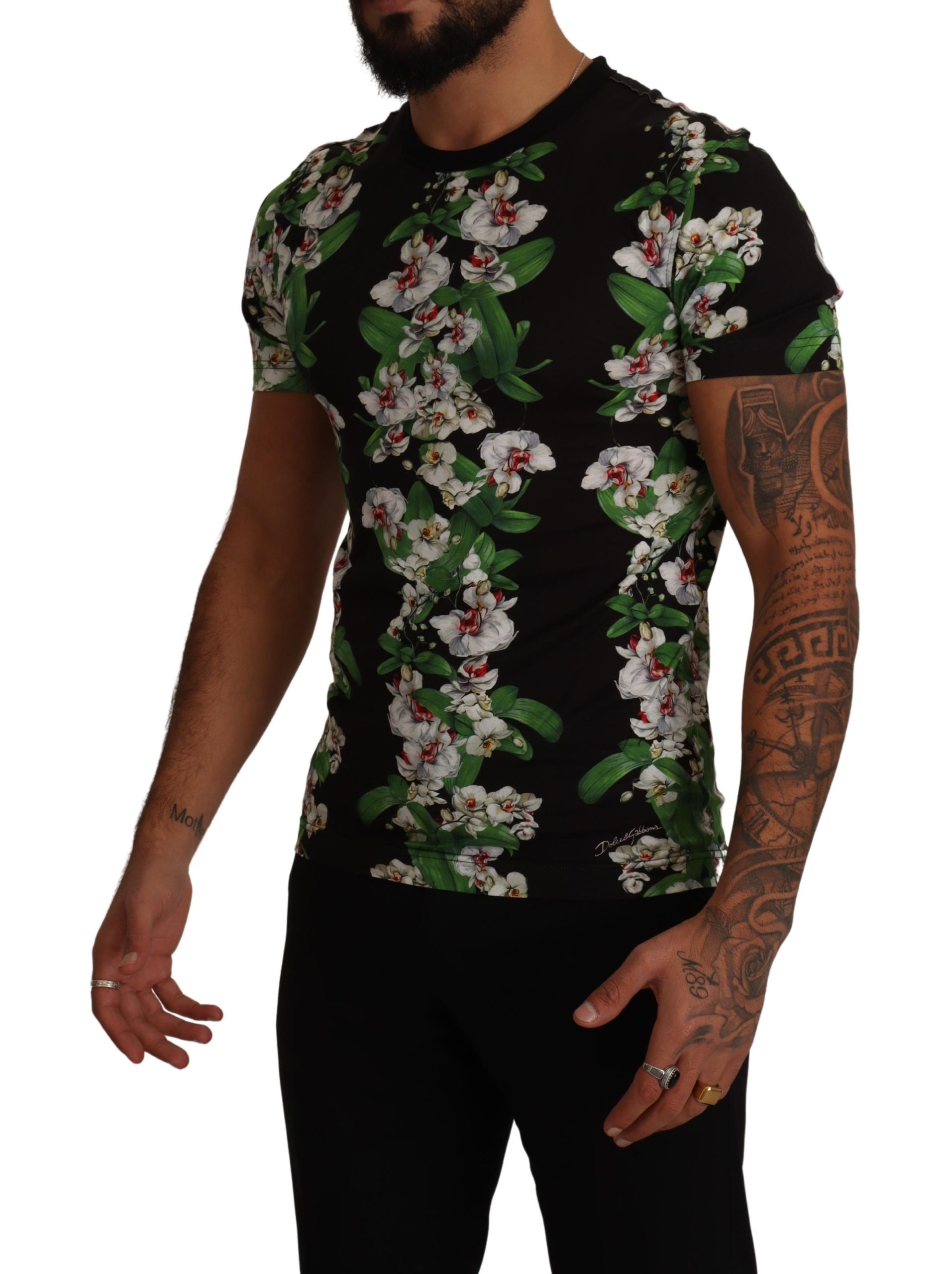 Dolce&Gabbana Blommönstrad Crewneck T-shirt för Män herr – bild 2
