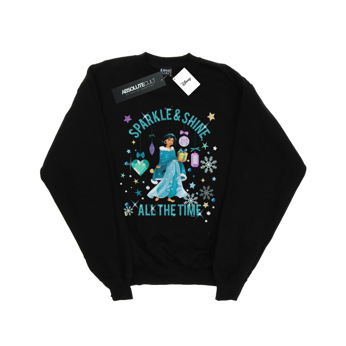 Thumbnail - Disney - "Princess Jasmine Sparkle And Shine" Sweatshirt für Mädchen (Schwarz)