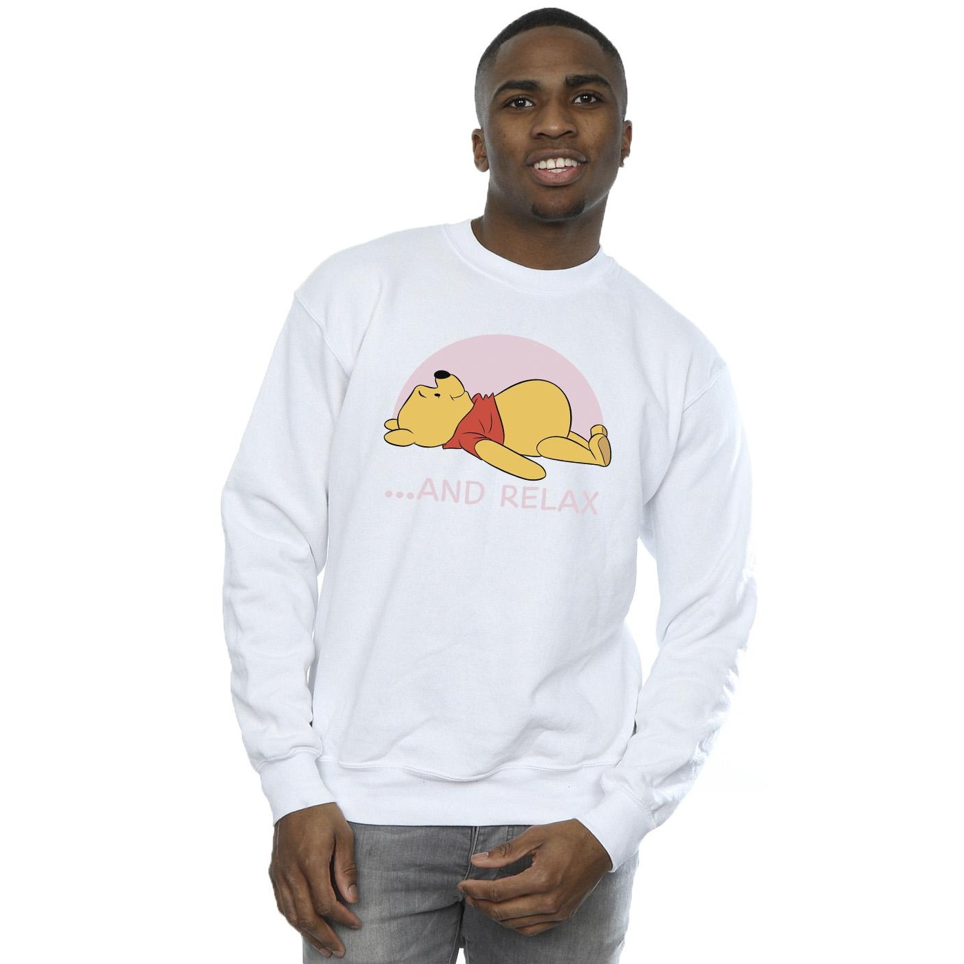 Disney Mens Winnie The Pooh Relax Sweatshirt (White) herr – bild 2