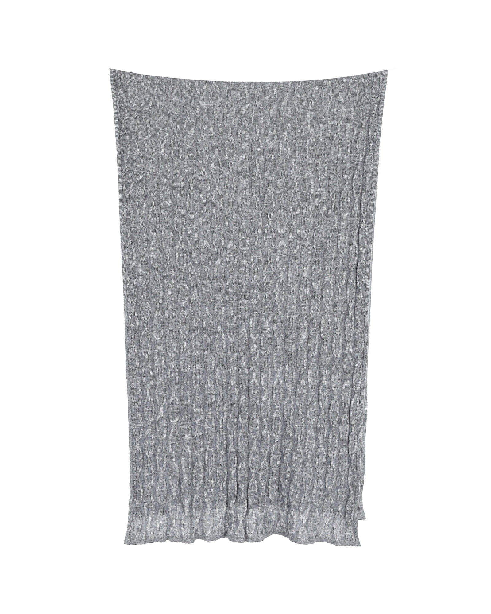 Hermes Pre-owned Mens Chain-Motif Knit Muffler in Grey Cotton and Silk - One Size
