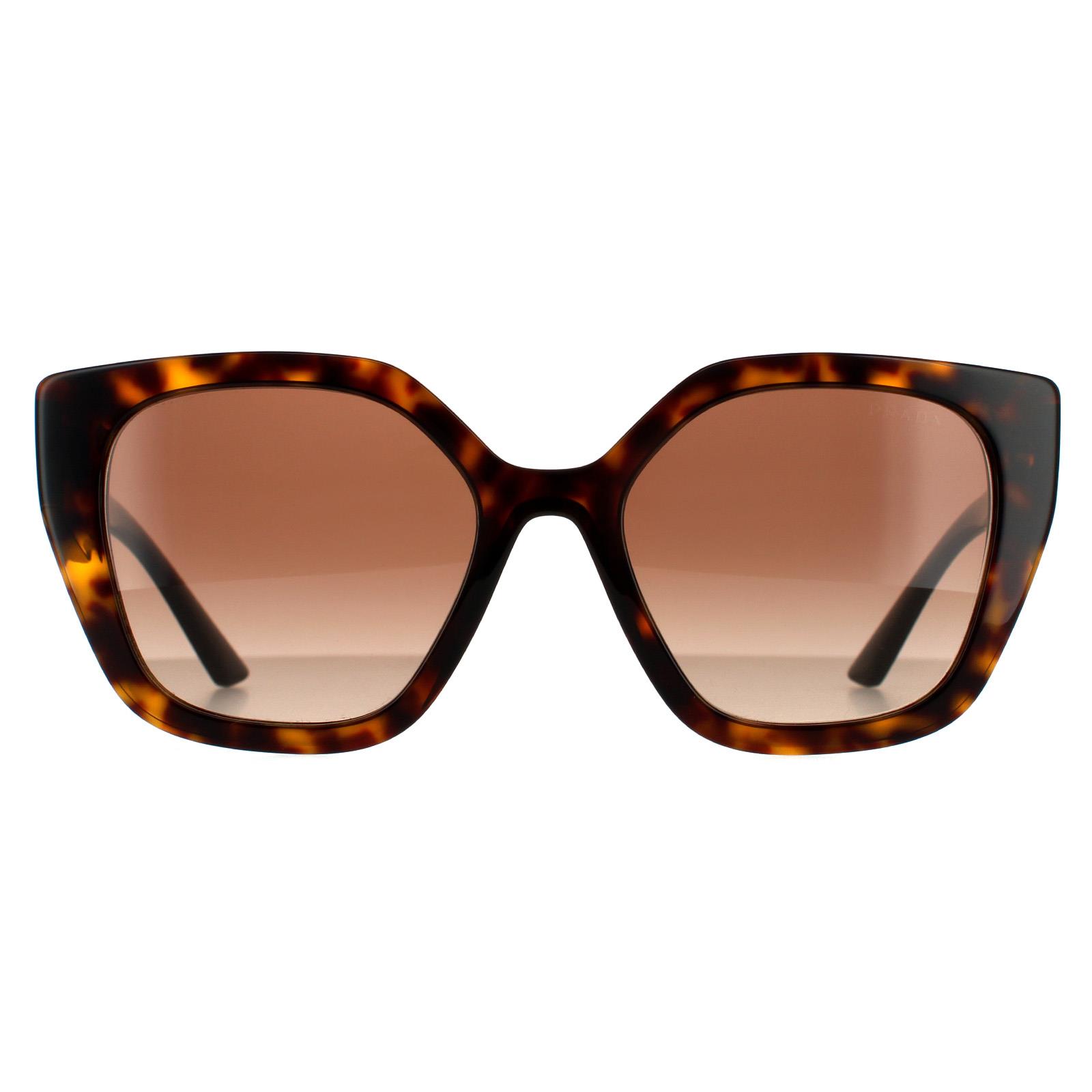 Prada Rectangle Womens Havana Brown Gradient Sunglasses - One Size