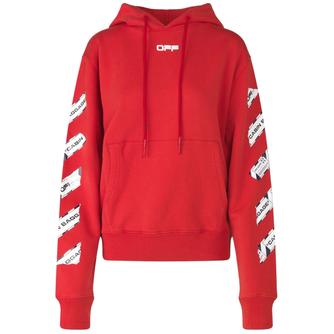Thumbnail - Off-White Airport Tape Diag Roter Kapuzenpullover