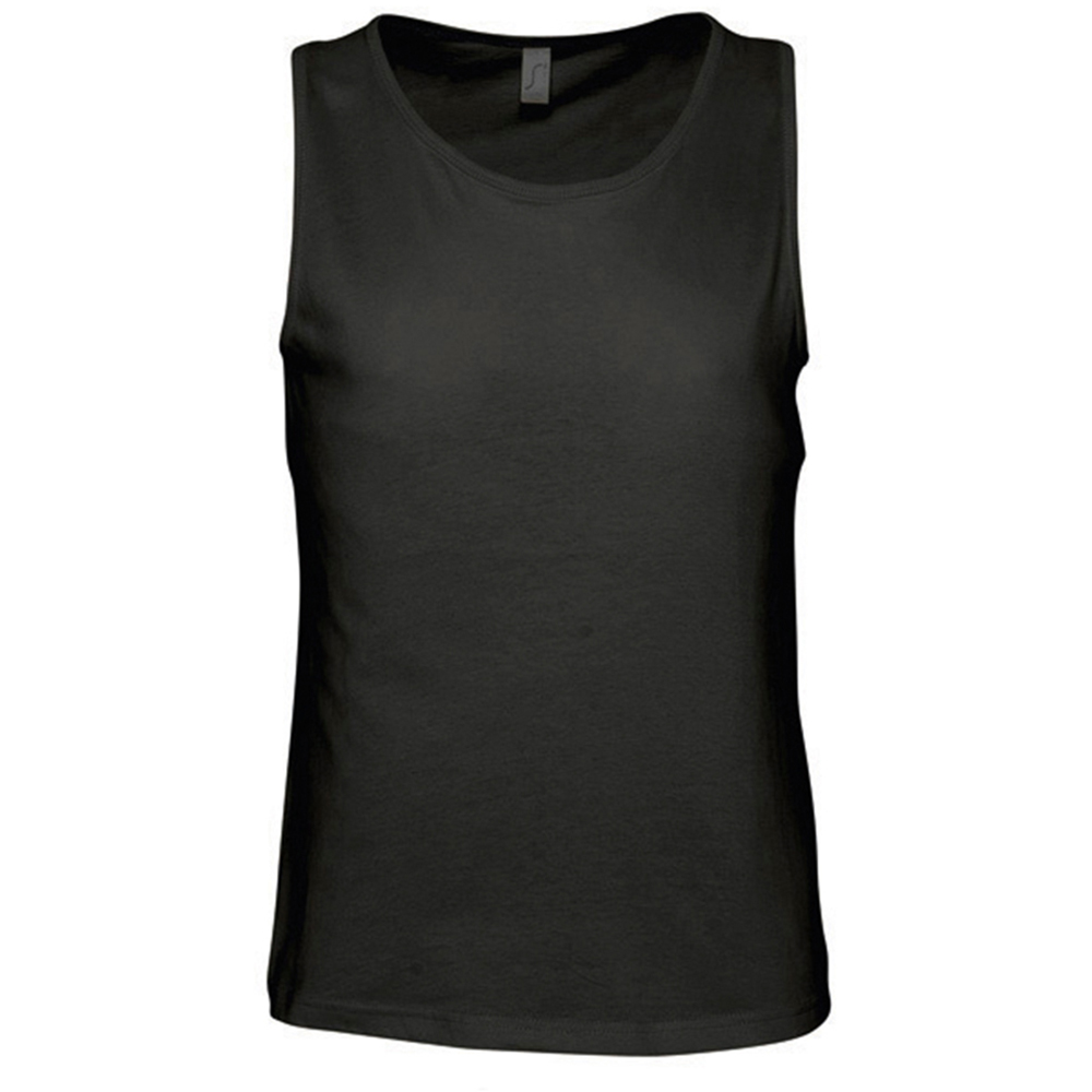 Thumbnail - SOLS Herren Justin ärmelloses Tank / Vest Top (Tiefschwarz)