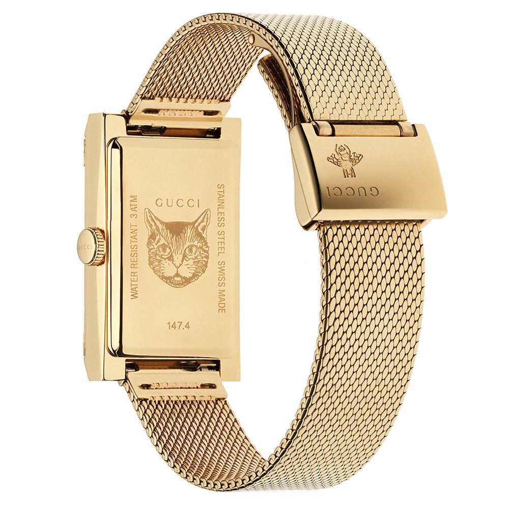 Gucci YA147410 G-Frame 34 mm damklocka i gult – bild 2
