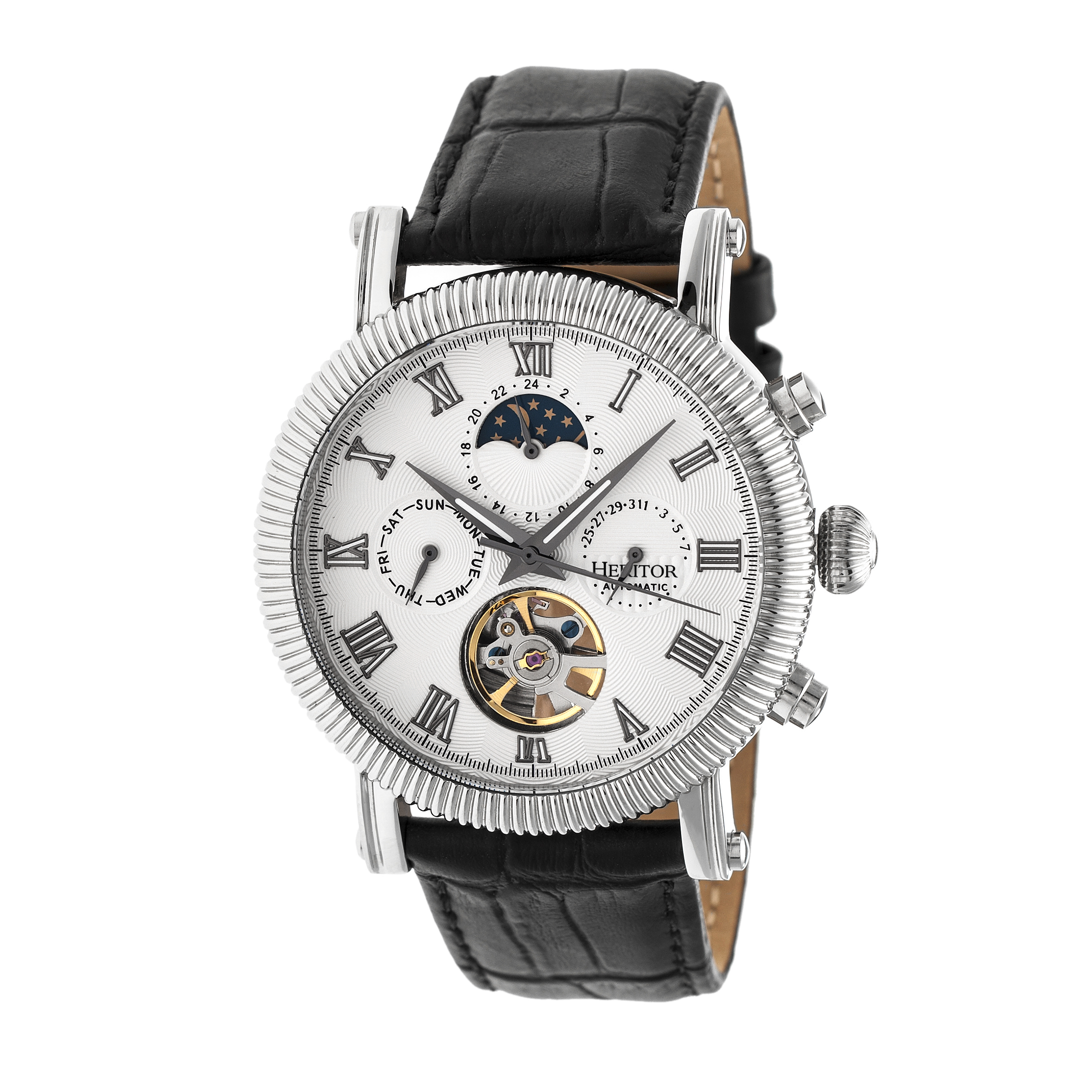Thumbnail - Montre automatique Heritor Winston semi-squelette avec bracelet en cuir