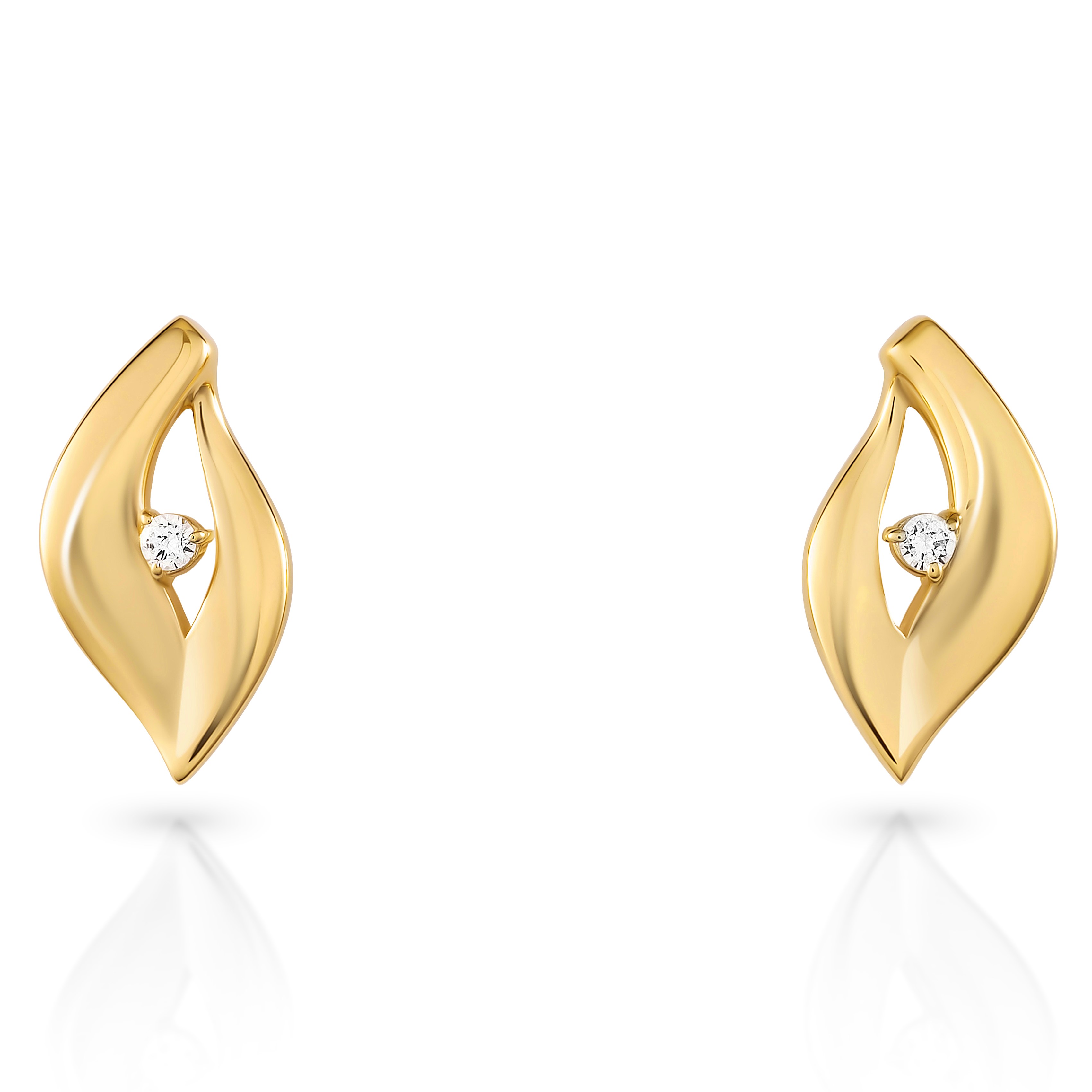 Thumbnail - Orphelia 'Mailand' Damen 925 Sterlingsilber Ohrstecker - Gold ZO-7519/G