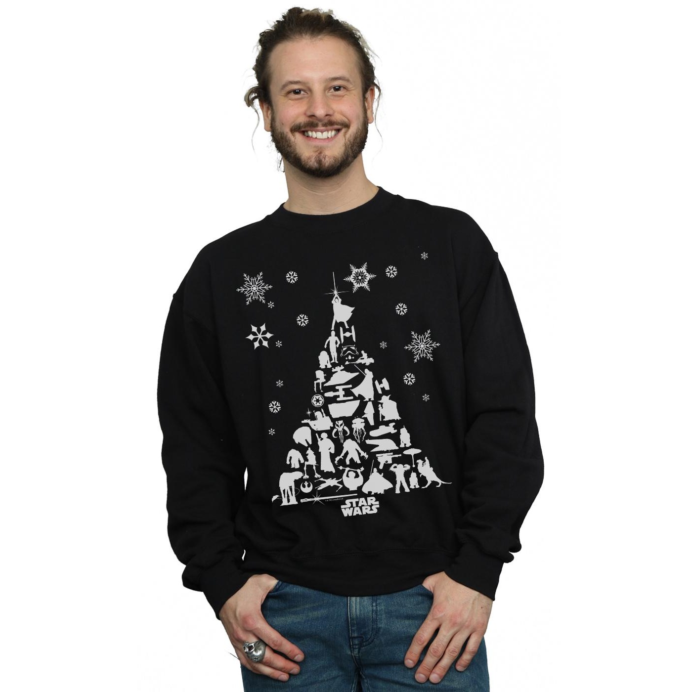 Star Wars Mens Christmas Tree Sweatshirt (Black) herr – bild 2