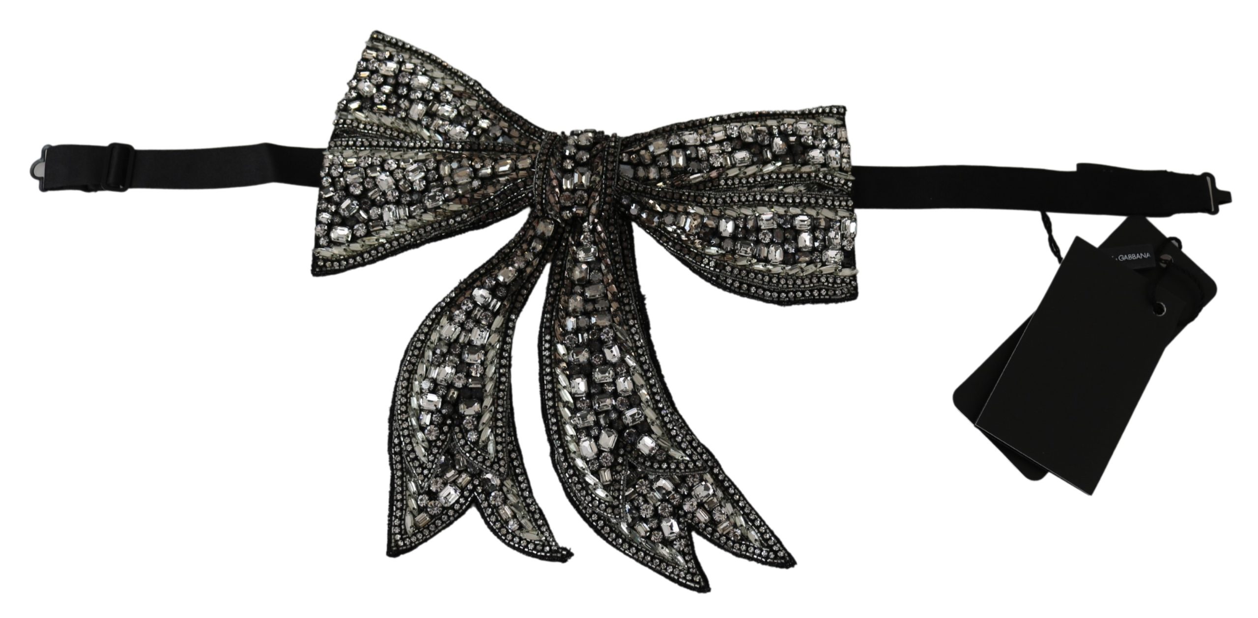 Thumbnail - Dolce & Gabbana Damen Silber Kristall Perlen Pailletten Laufsteg Halskette Bowtie