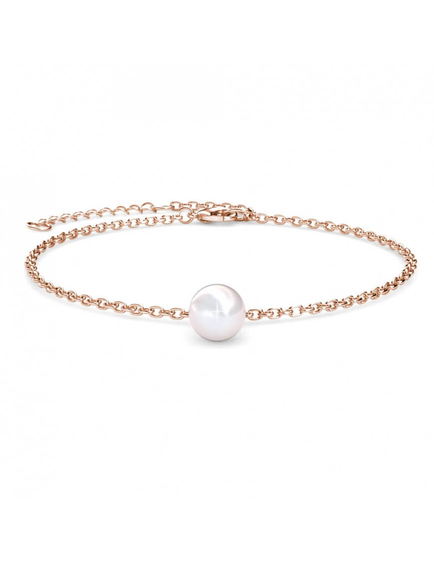 Kristall-Perlenarmband - Rose Gold und Kristall